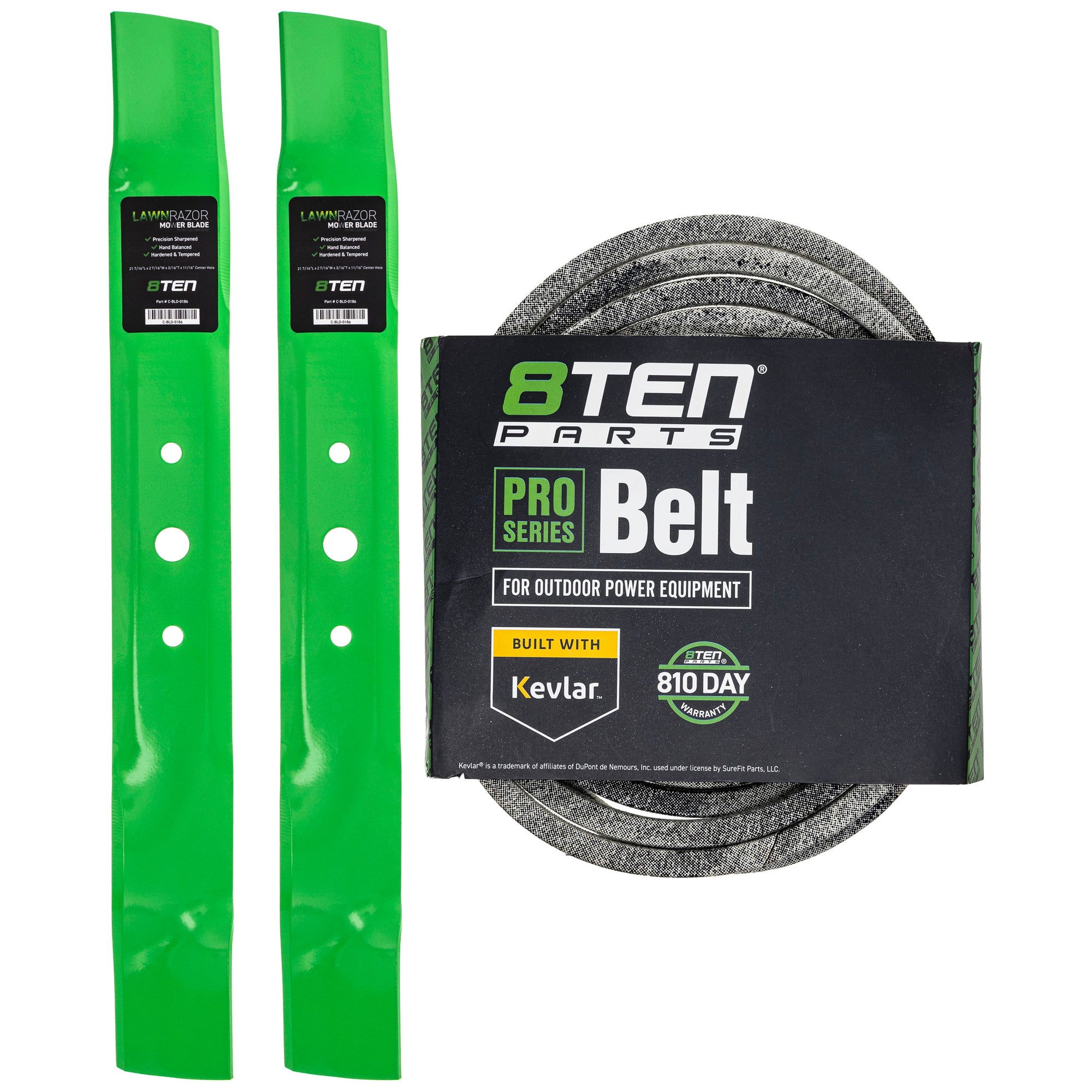 Mower Blades & Deck Belt Kit for zOTHER Stens Oregon John Deere Husqvarna Poulan Craftsman 8TEN MK1007770