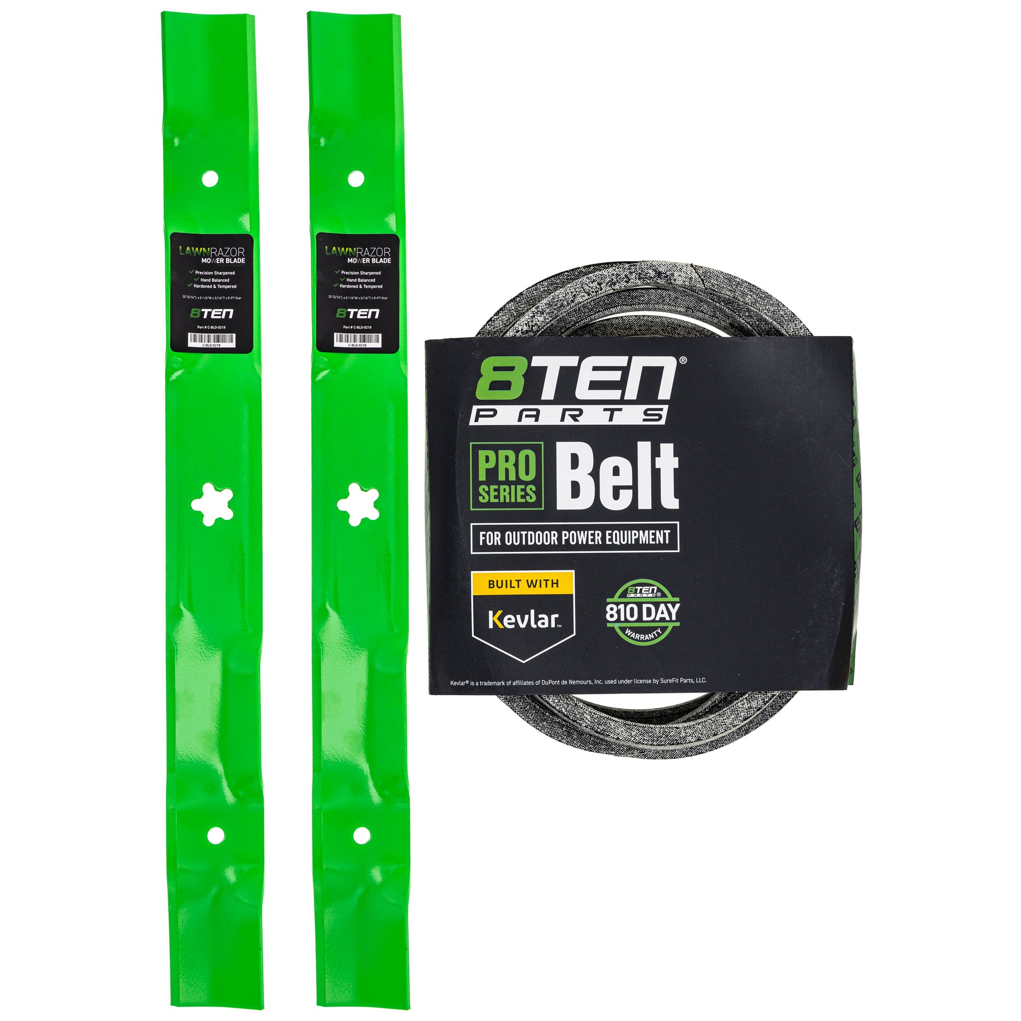 Mower Blades & Deck Belt Kit for zOTHER Stens Oregon Husqvarna Poulan Craftsman AYP RedMax 8TEN MK1007772