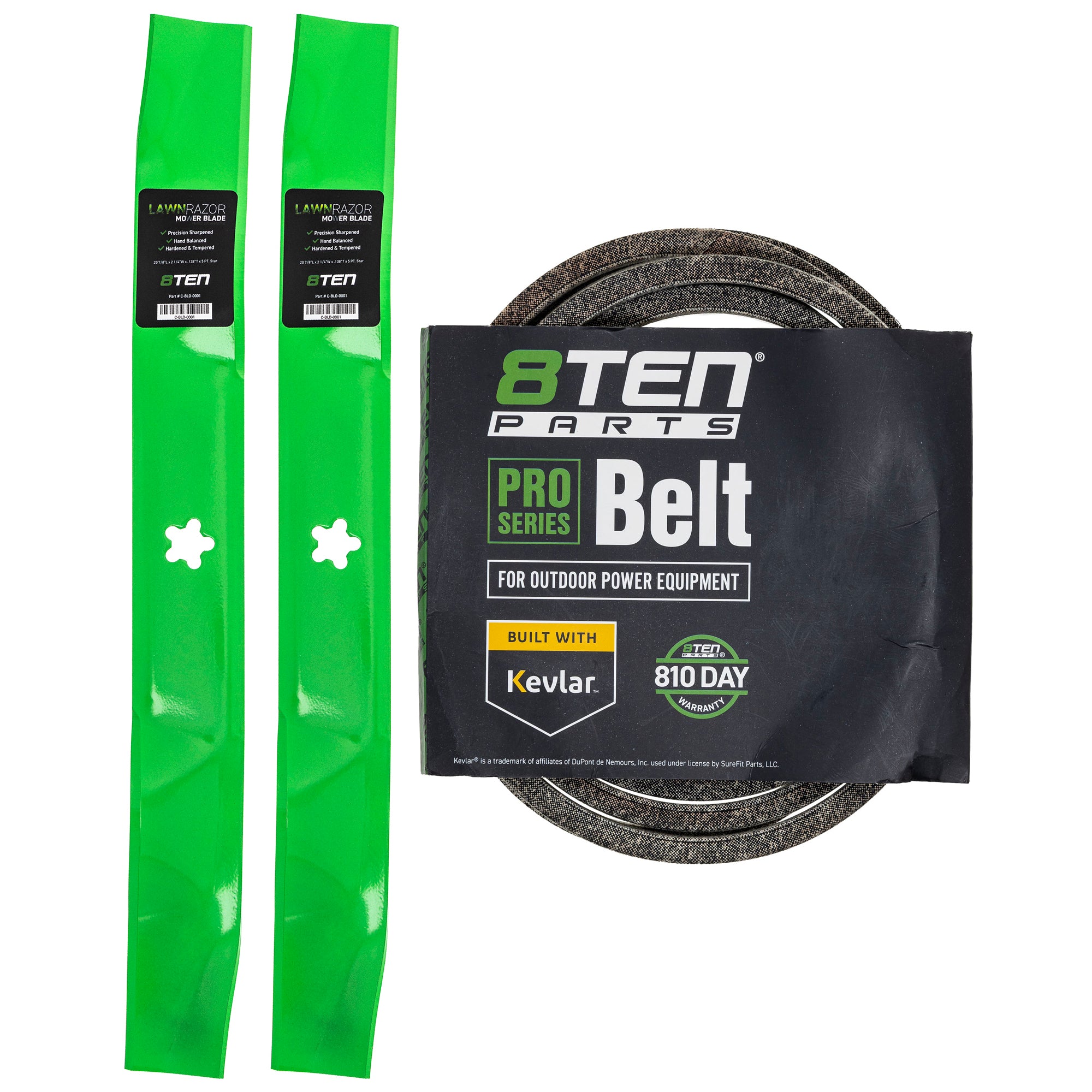 Mower Blades & Deck Belt Kit for zOTHER Stens Oregon Husqvarna Poulan Craftsman AYP RedMax 8TEN MK1007773