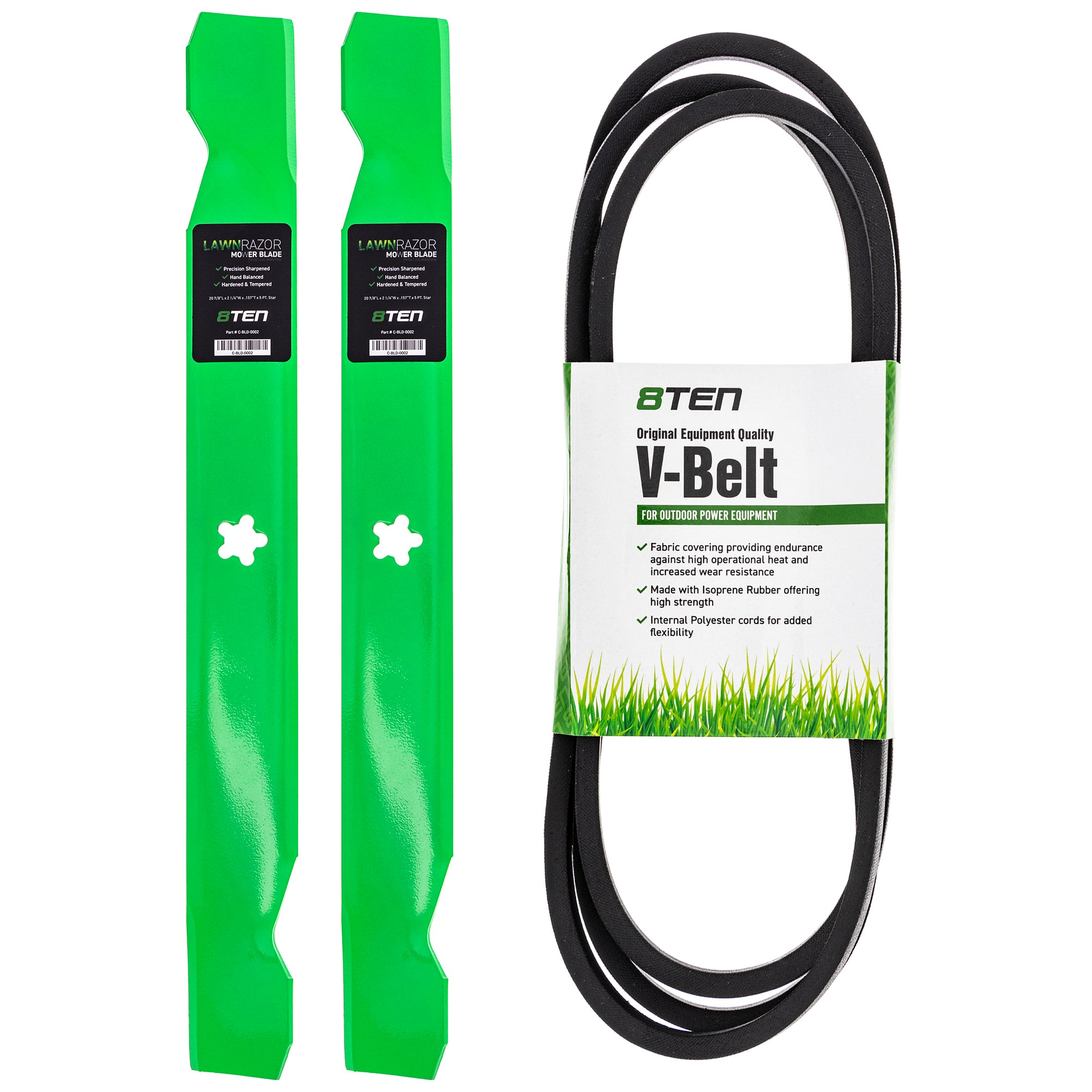 Mower Blades & Deck Belt Kit for zOTHER Stens Oregon Murray Husqvarna Poulan Craftsman AYP 8TEN MK1007774