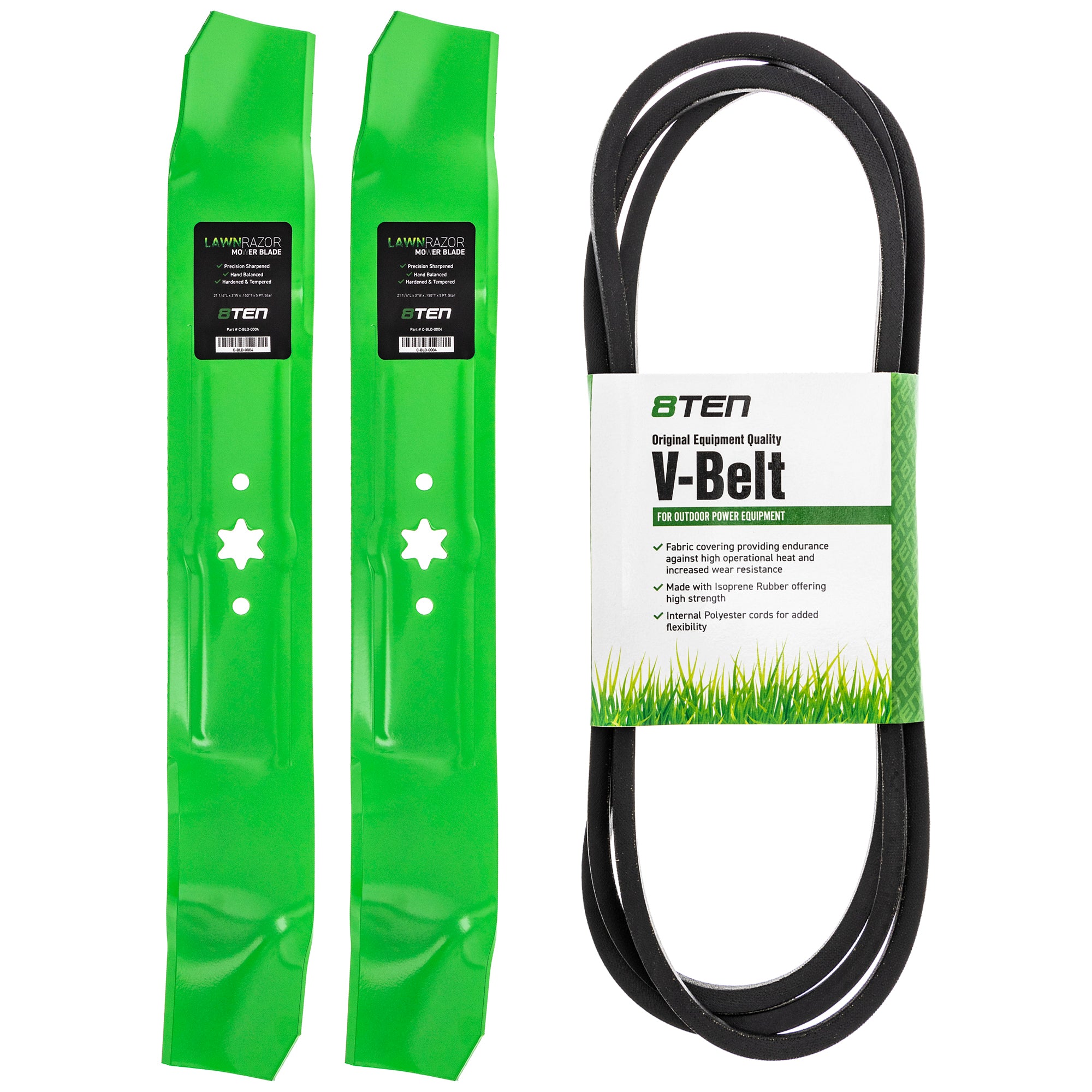Mower Blades & Deck Belt Kit for zOTHER Toro Exmark Sunbelt Stens Oregon MTD Cub Cadet 8TEN MK1007775