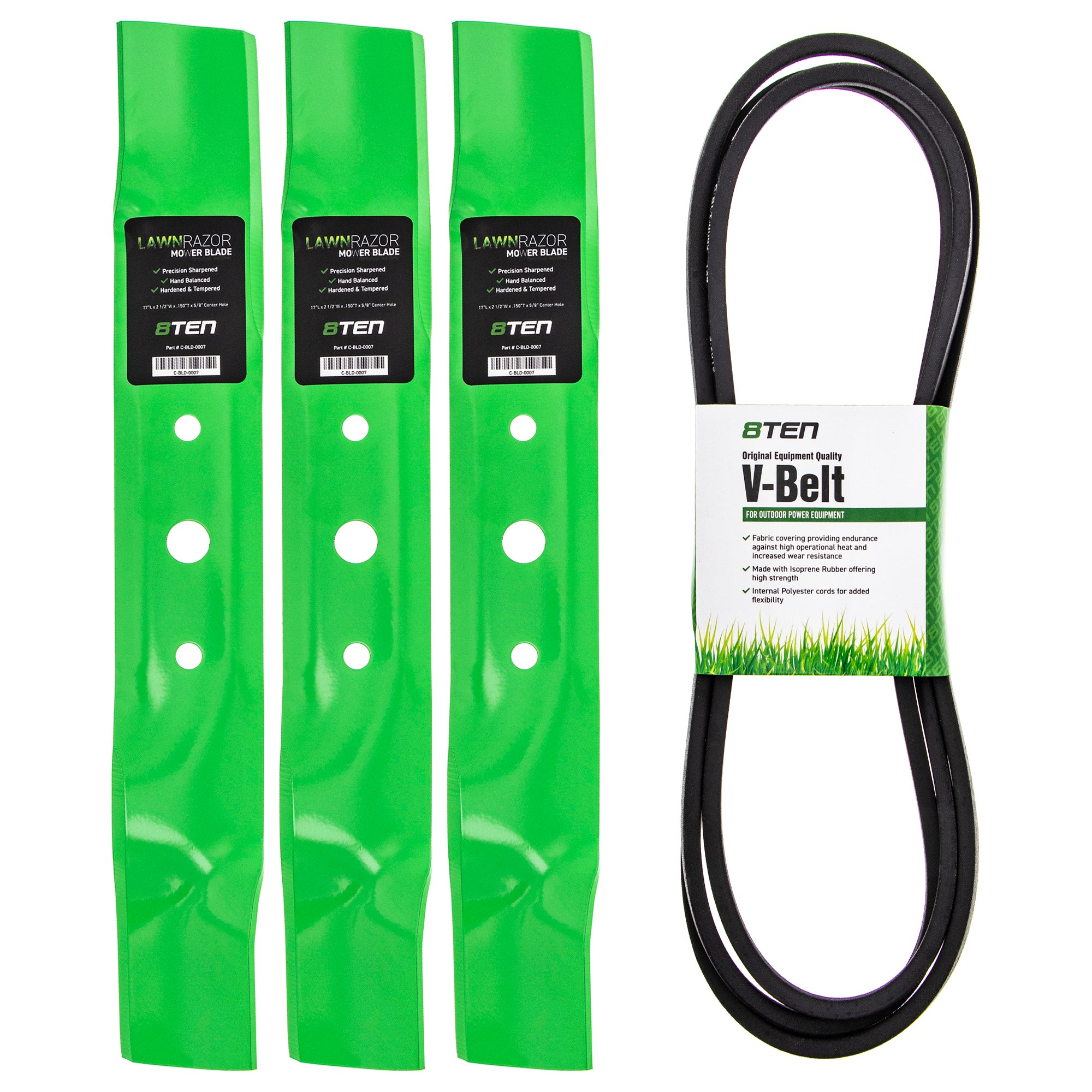 Mower Blades & Deck Belt Kit for zOTHER Stens Oregon John Deere L2548 L2048 Deere 1742HS 8TEN MK1007777