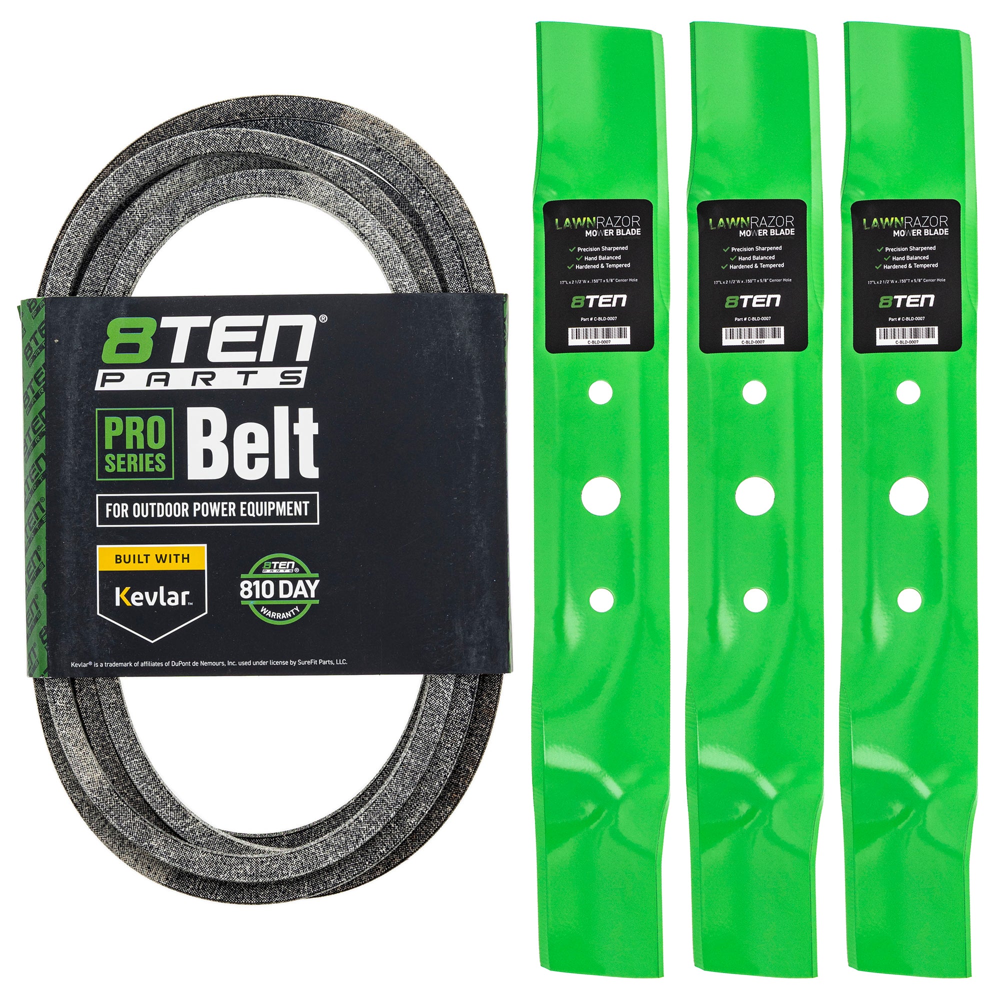 Mower Blades & Deck Belt Kit for zOTHER Stens Oregon John Deere Deere 8TEN MK1007778