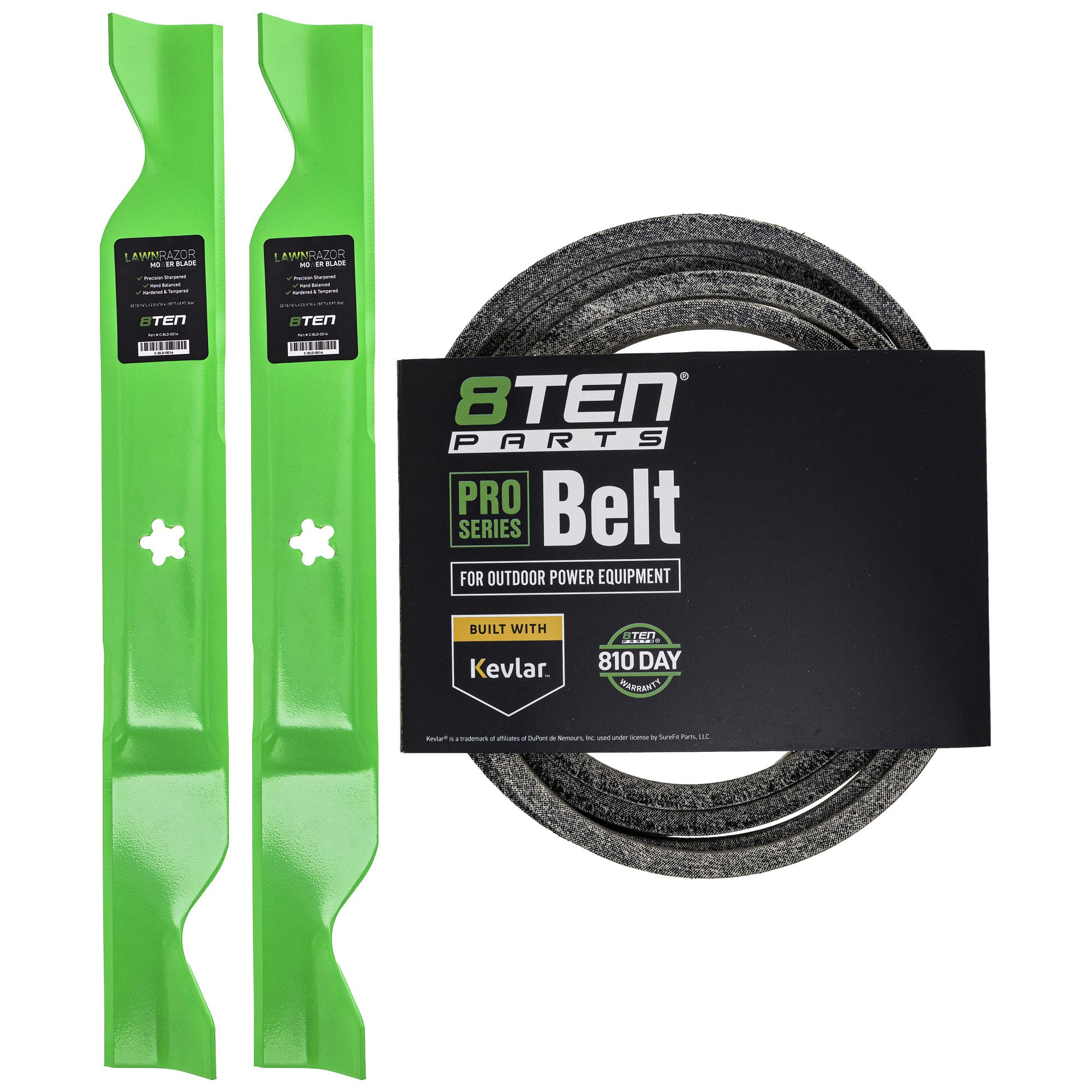 Mower Blades & Deck Belt Kit for zOTHER Stens Oregon Husqvarna Poulan Craftsman AYP RedMax 8TEN MK1007779