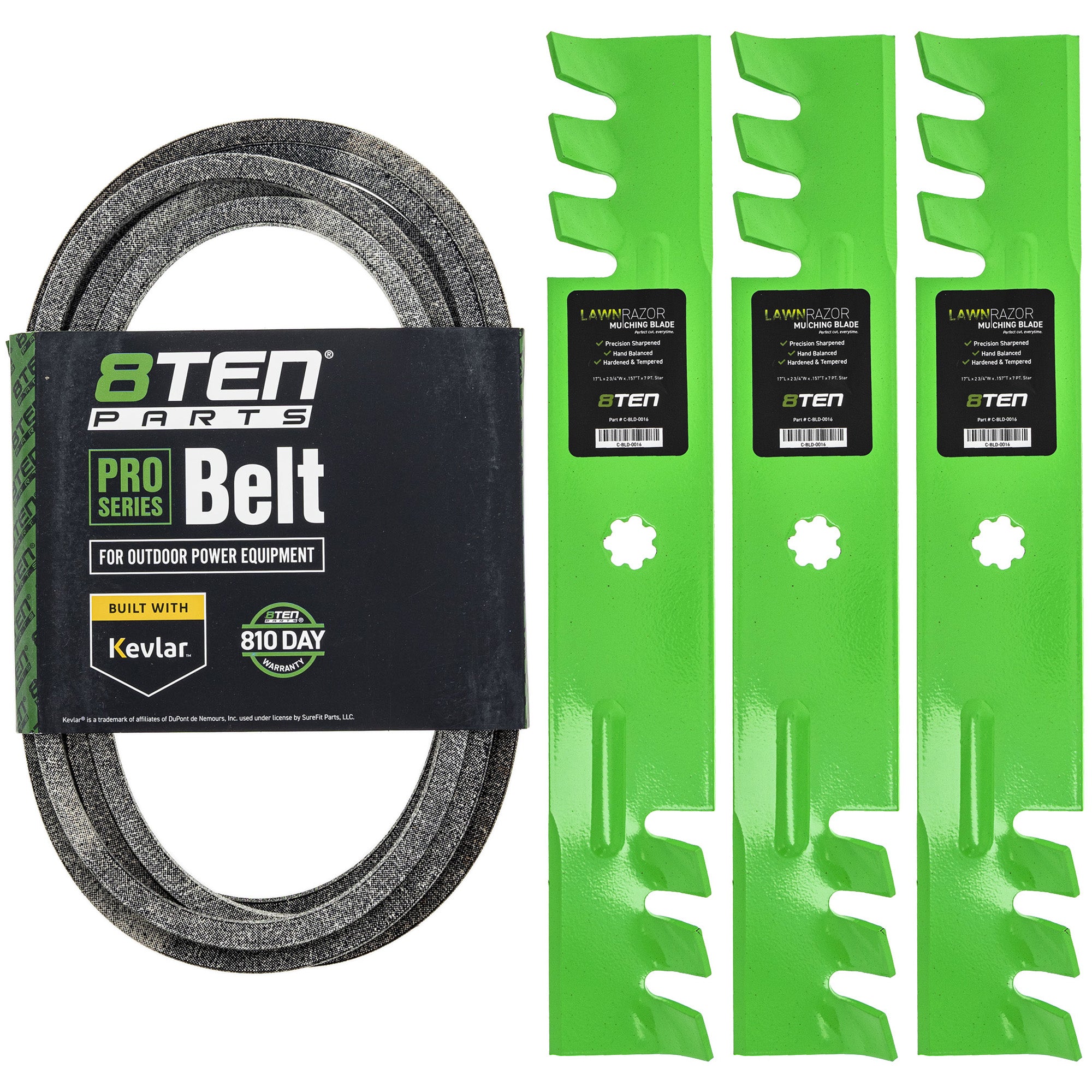 Mower Blades & Deck Belt Kit for zOTHER Stens Oregon John Deere Deere 8TEN MK1007780