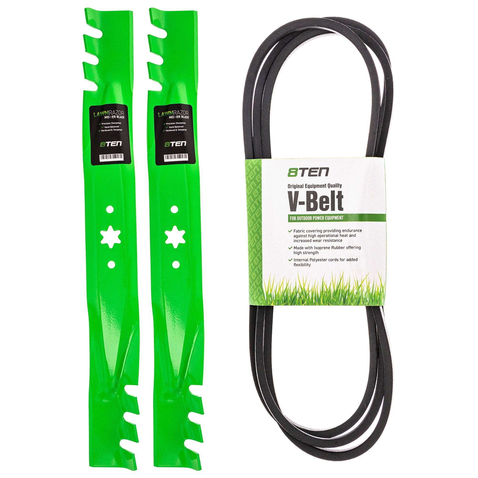 Mower Blades & Deck Belt Kit for zOTHER Toro Exmark Stens Oregon MTD Cub Cadet Troy-Bilt 8TEN MK1007785