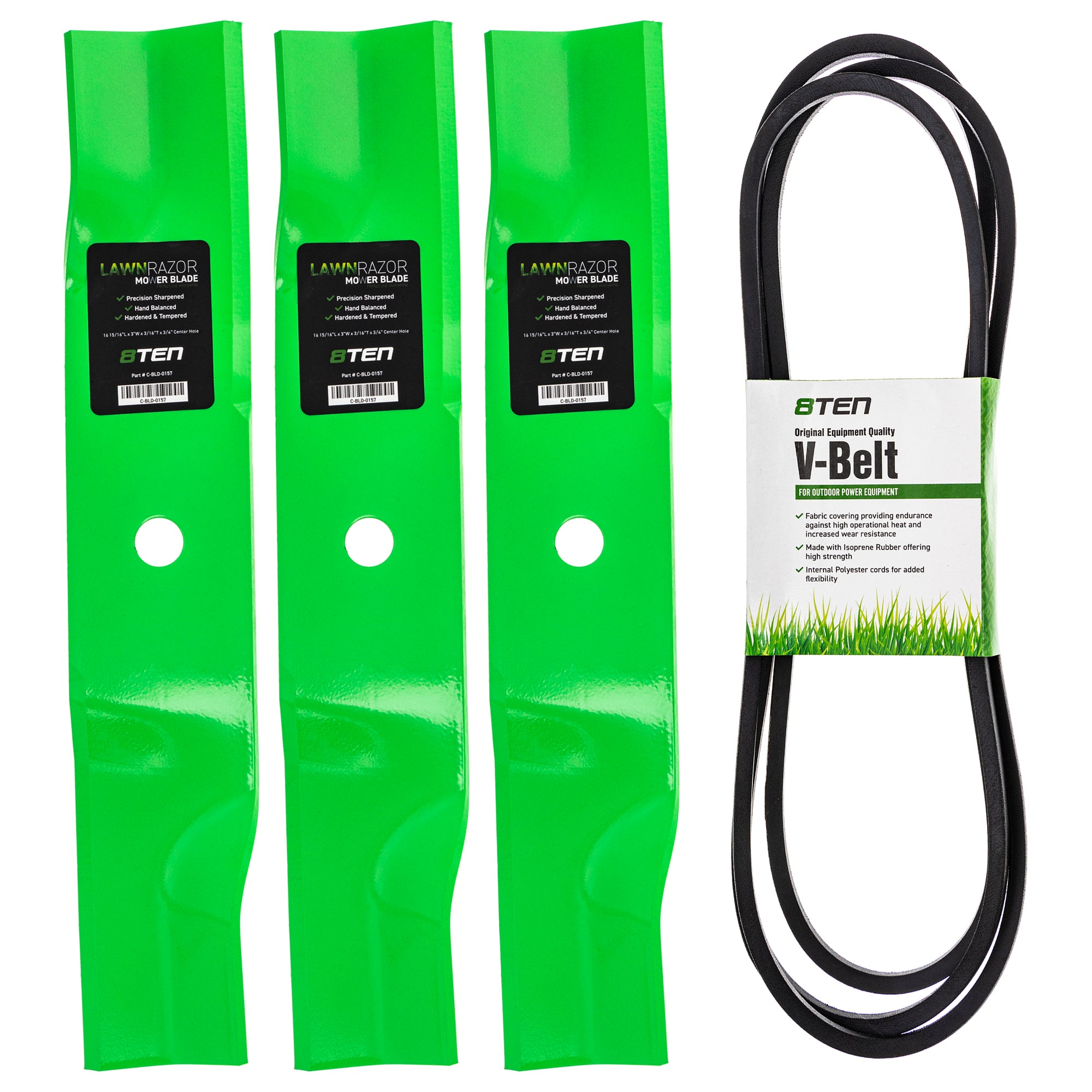 Mower Blades & Deck Belt Kit for zOTHER Stens Oregon MTD Cub Cadet Troy-Bilt Cadet 8TEN MK1007787