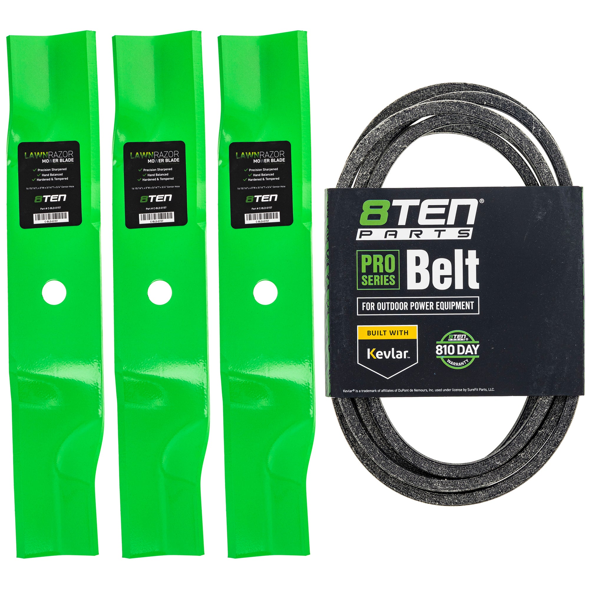 Mower Blades & Deck Belt Kit for zOTHER Stens Oregon MTD Cub Cadet Troy-Bilt Cadet 8TEN MK1007787