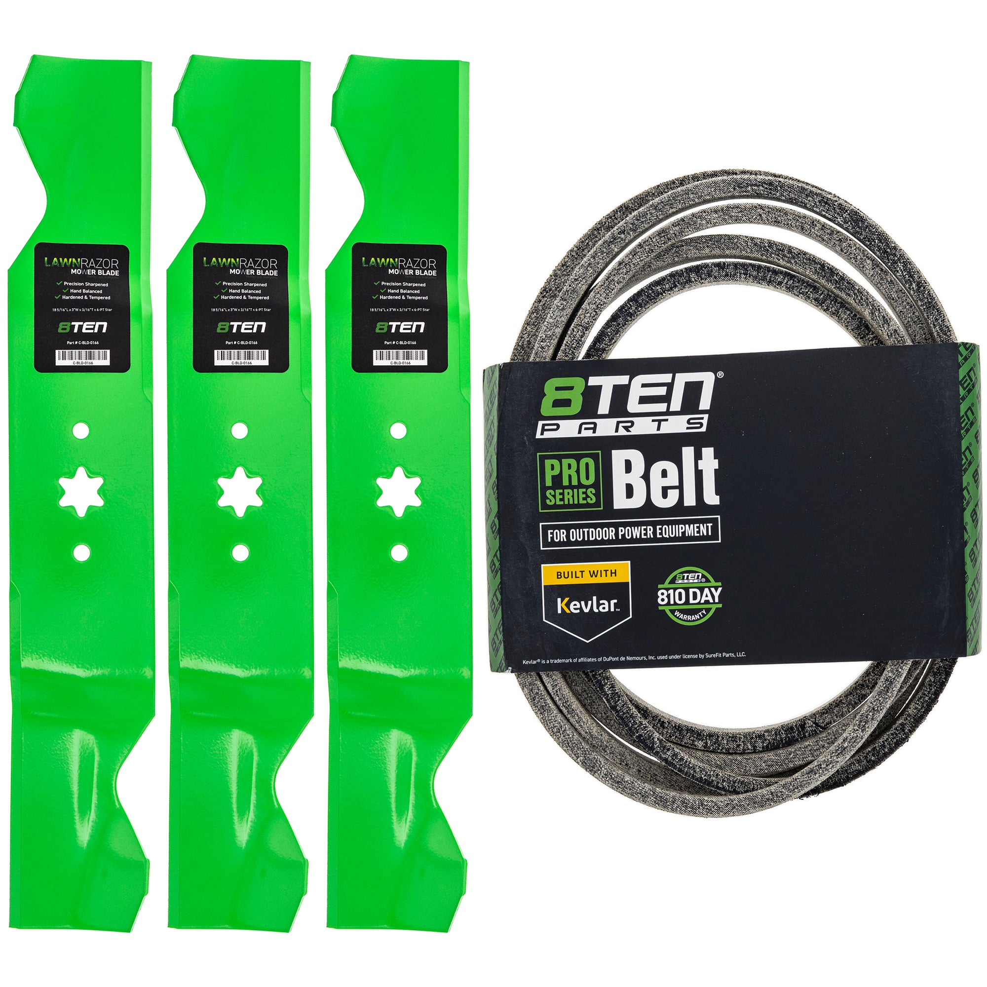 Mower Blades & Deck Belt Kit for Toro Exmark Stens Oregon MTD Cub Cadet Troy-Bilt ZTL8000 8TEN MK1007792
