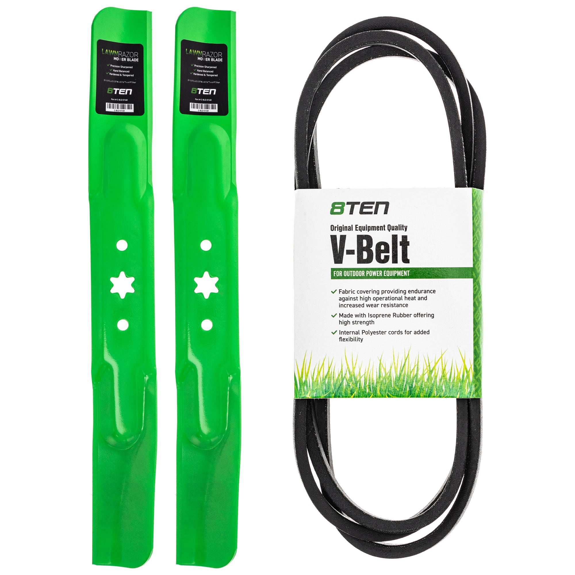Mower Blades & Deck Belt Kit for zOTHER Stens Oregon MTD Cub Cadet Troy-Bilt John Deere 8TEN MK1007793