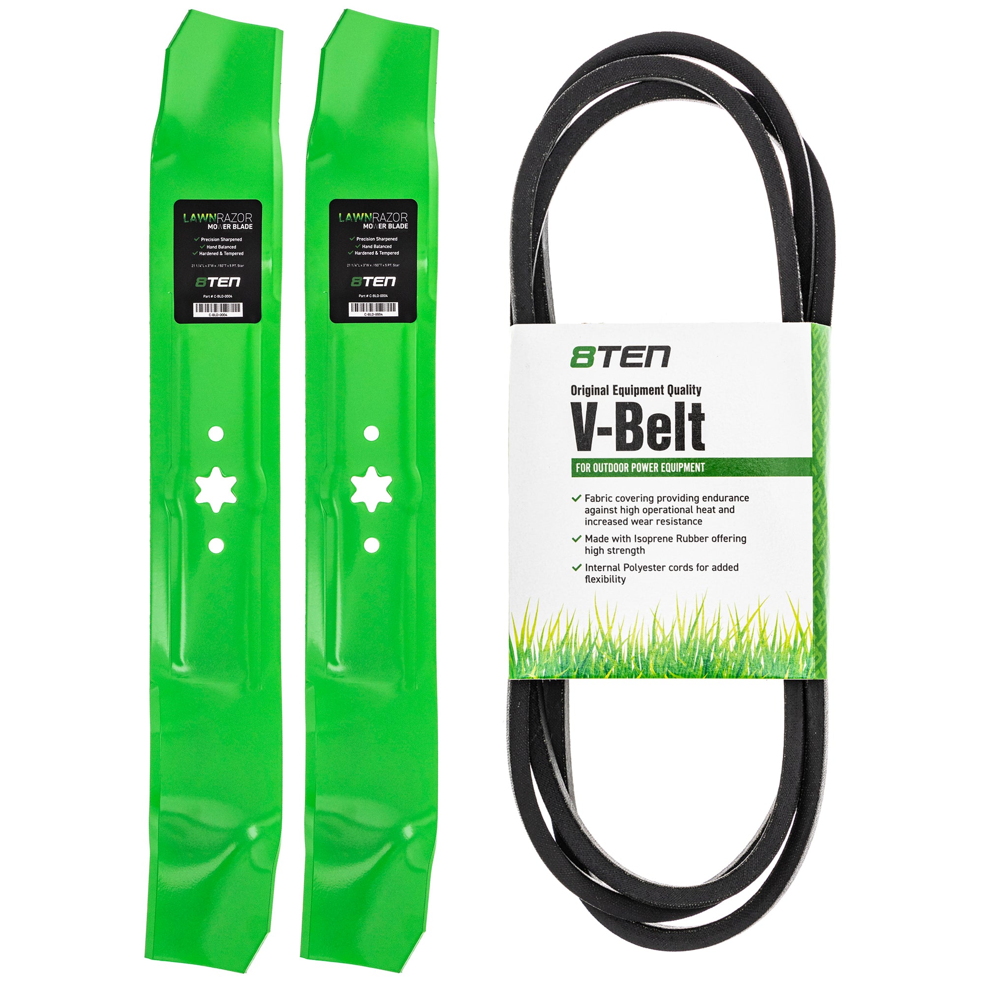 Mower Blades & Deck Belt Kit for zOTHER Toro Exmark Sunbelt Stens Oregon MTD Cub Cadet 8TEN MK1007799