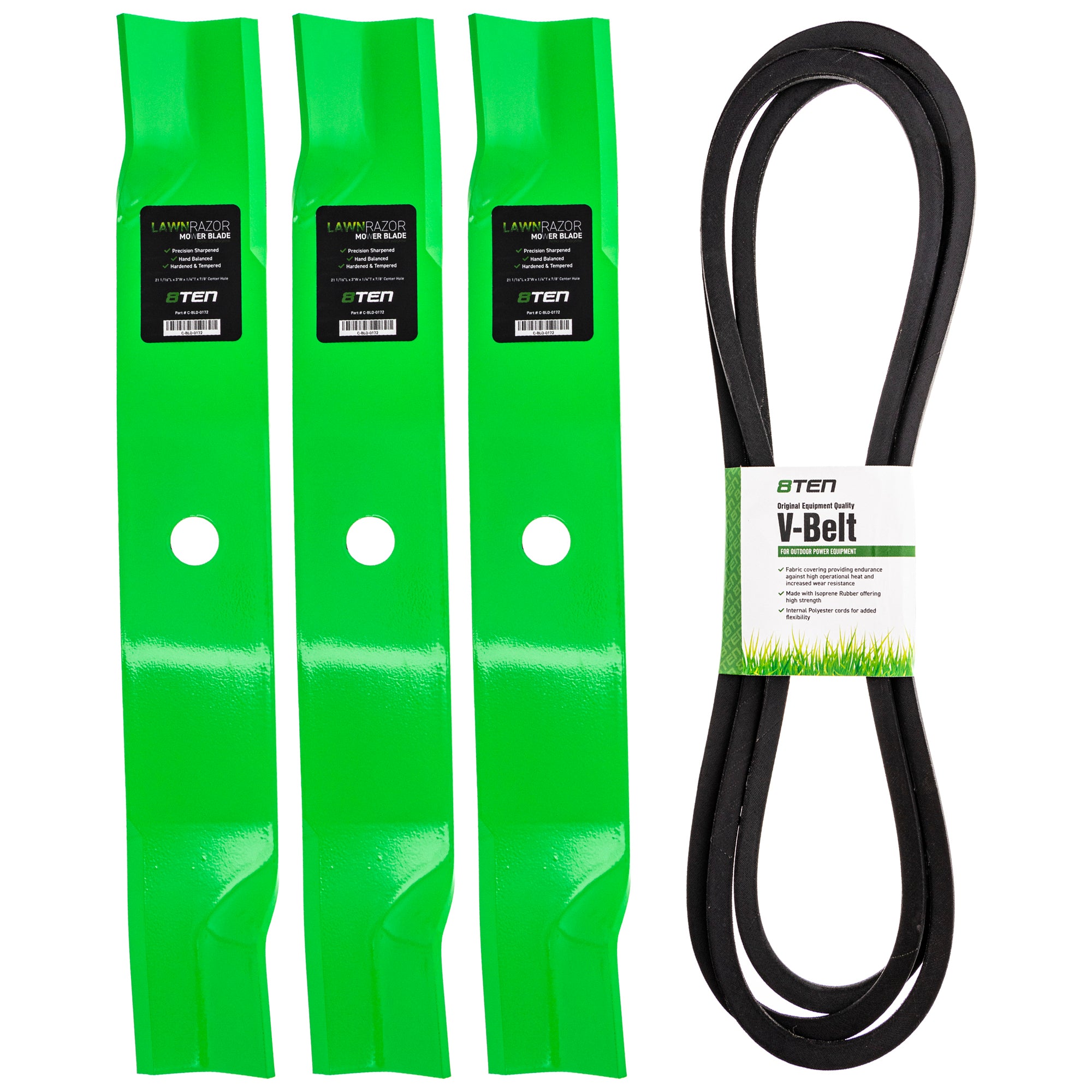 Mower Blades & Deck Belt Kit for zOTHER Stens Oregon John Deere Deere 8TEN MK1007809