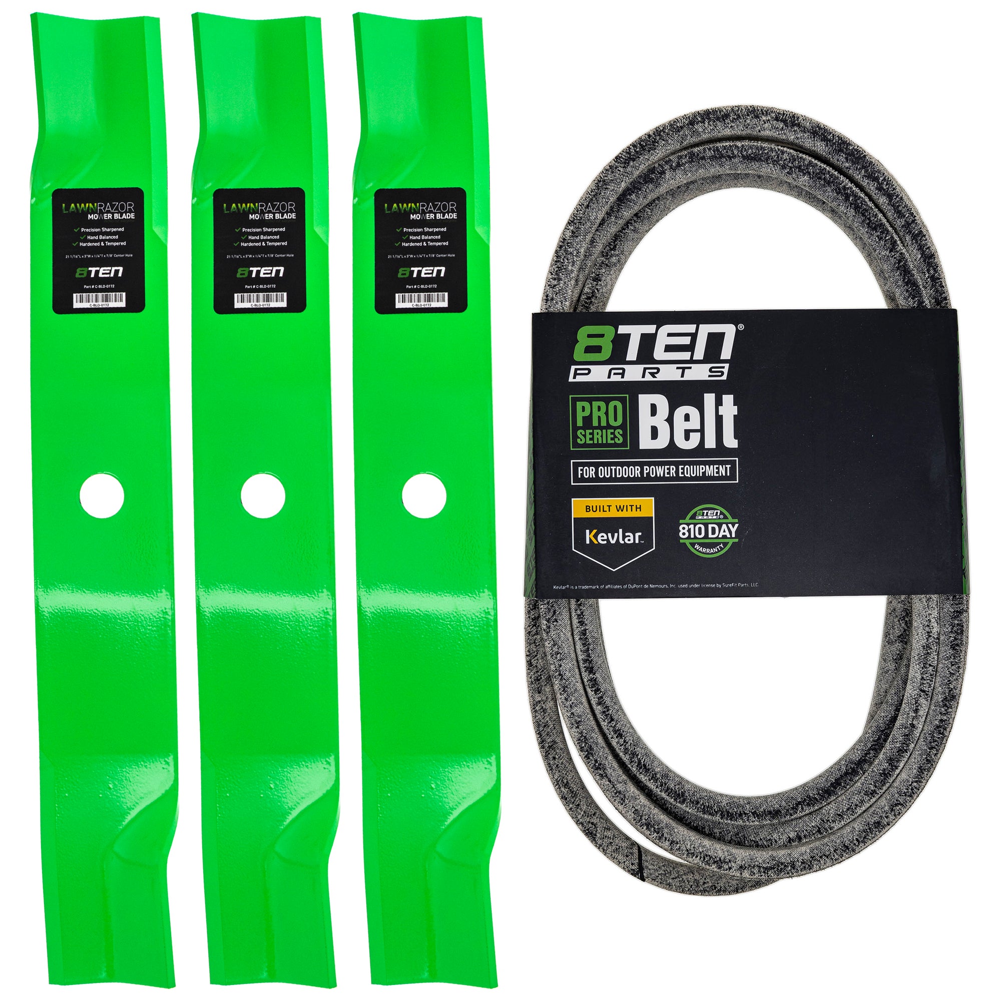 Mower Blades & Deck Belt Kit for zOTHER Stens Oregon John Deere Deere 8TEN MK1007809