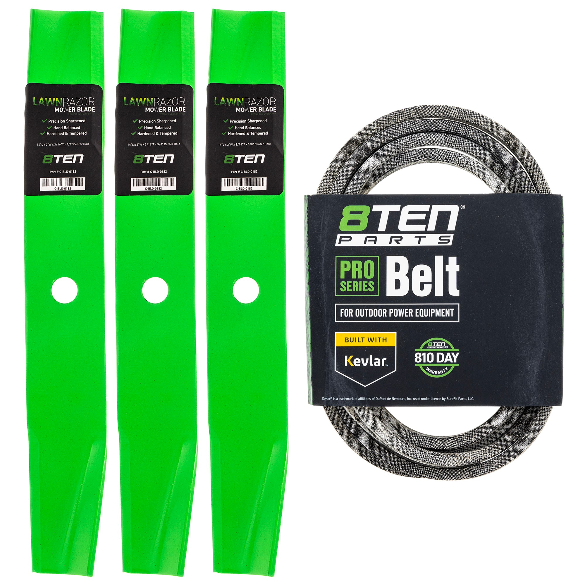 Mower Blades & Deck Belt Kit for Stens Oregon MTD Cub Cadet Troy-Bilt Ariens Gravely ZT 8TEN MK1007810