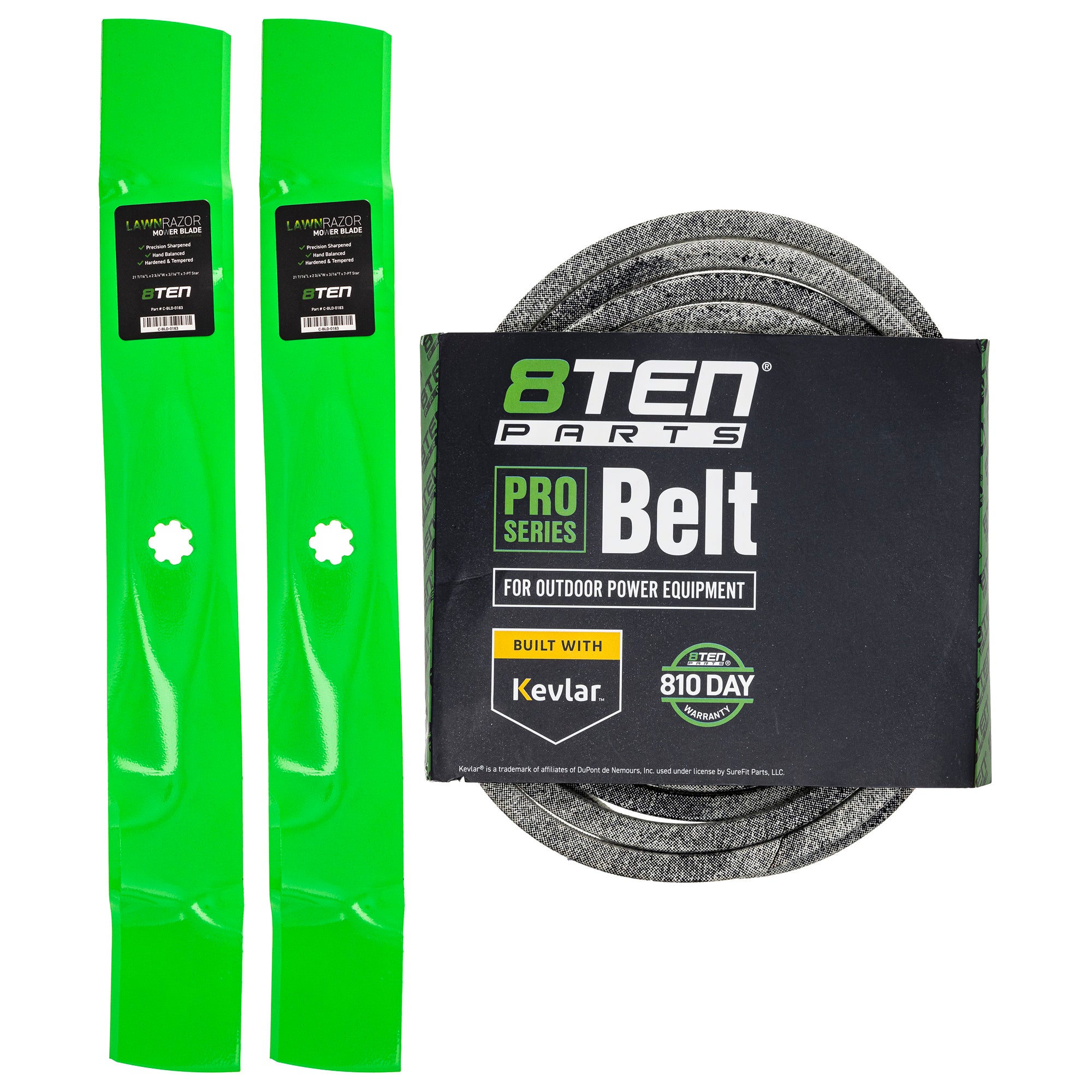 Mower Blades & Deck Belt Kit for zOTHER Stens Oregon John Deere Husqvarna Poulan Craftsman 8TEN MK1007811