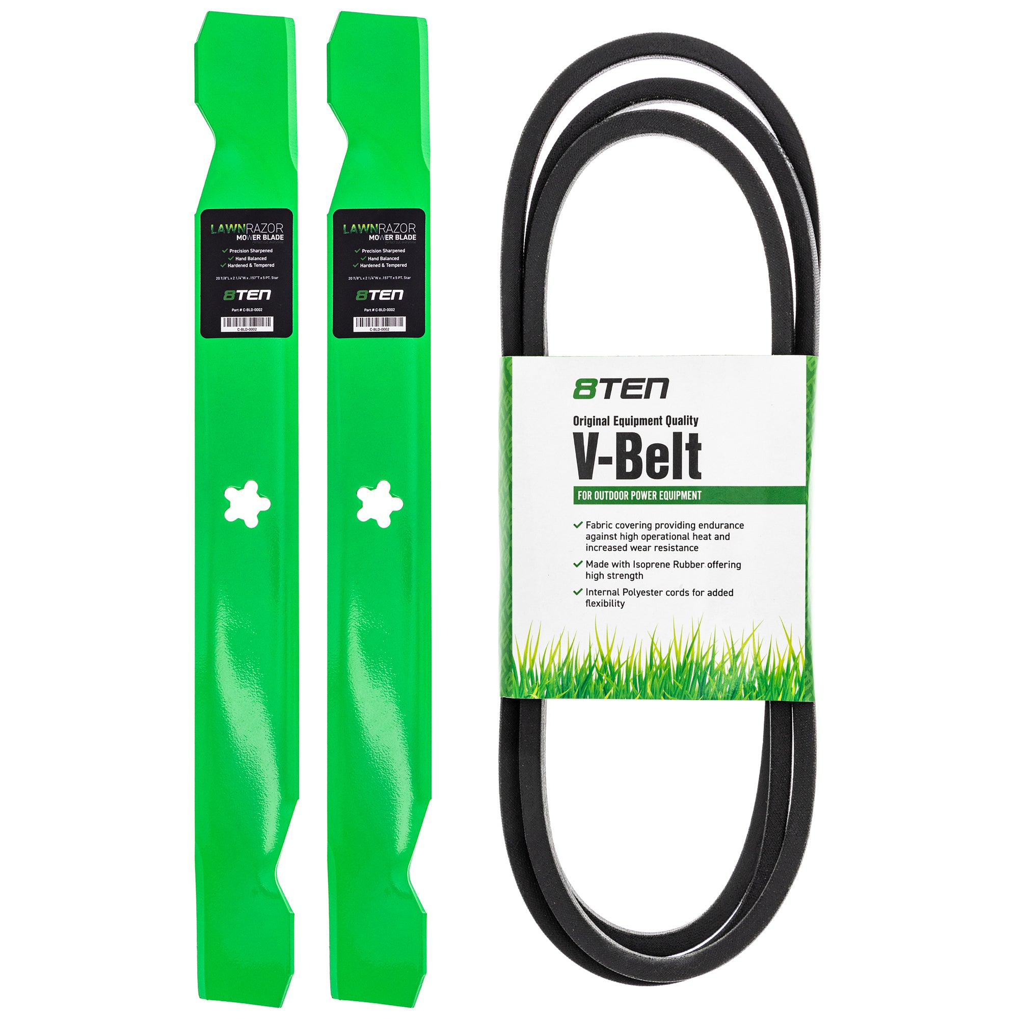 Mower Blades & Deck Belt Kit for zOTHER Stens Oregon Murray Husqvarna Poulan Craftsman AYP 8TEN MK1007813