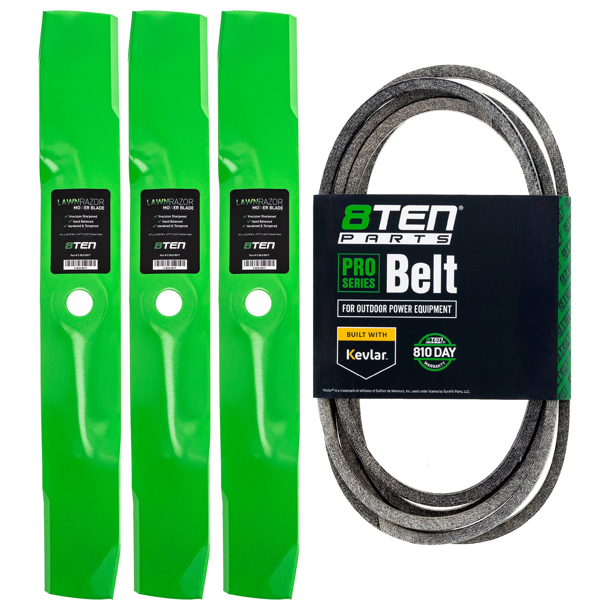 Mower Blades & Deck Belt Kit for zOTHER Stens Oregon John Deere Deere 8TEN MK1007815