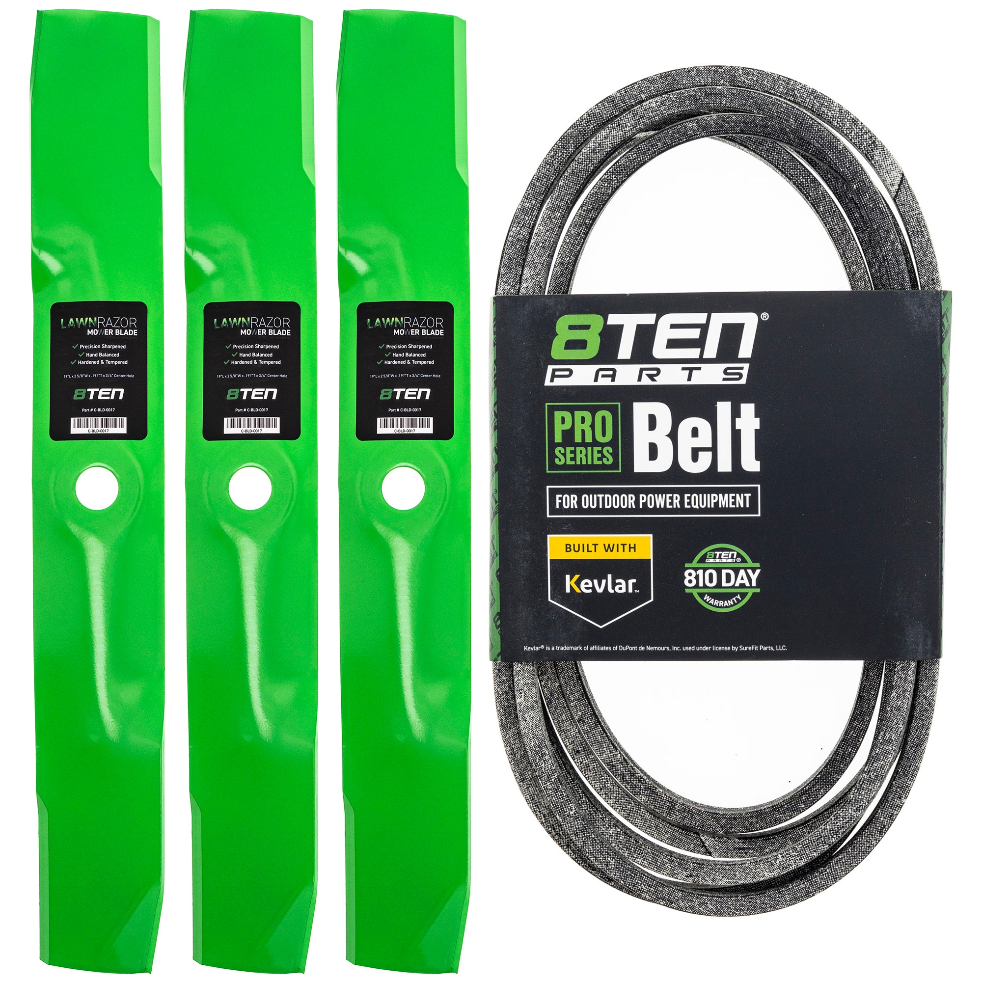 Mower Blades & Deck Belt Kit for zOTHER Stens Oregon John Deere Deere 8TEN MK1007816