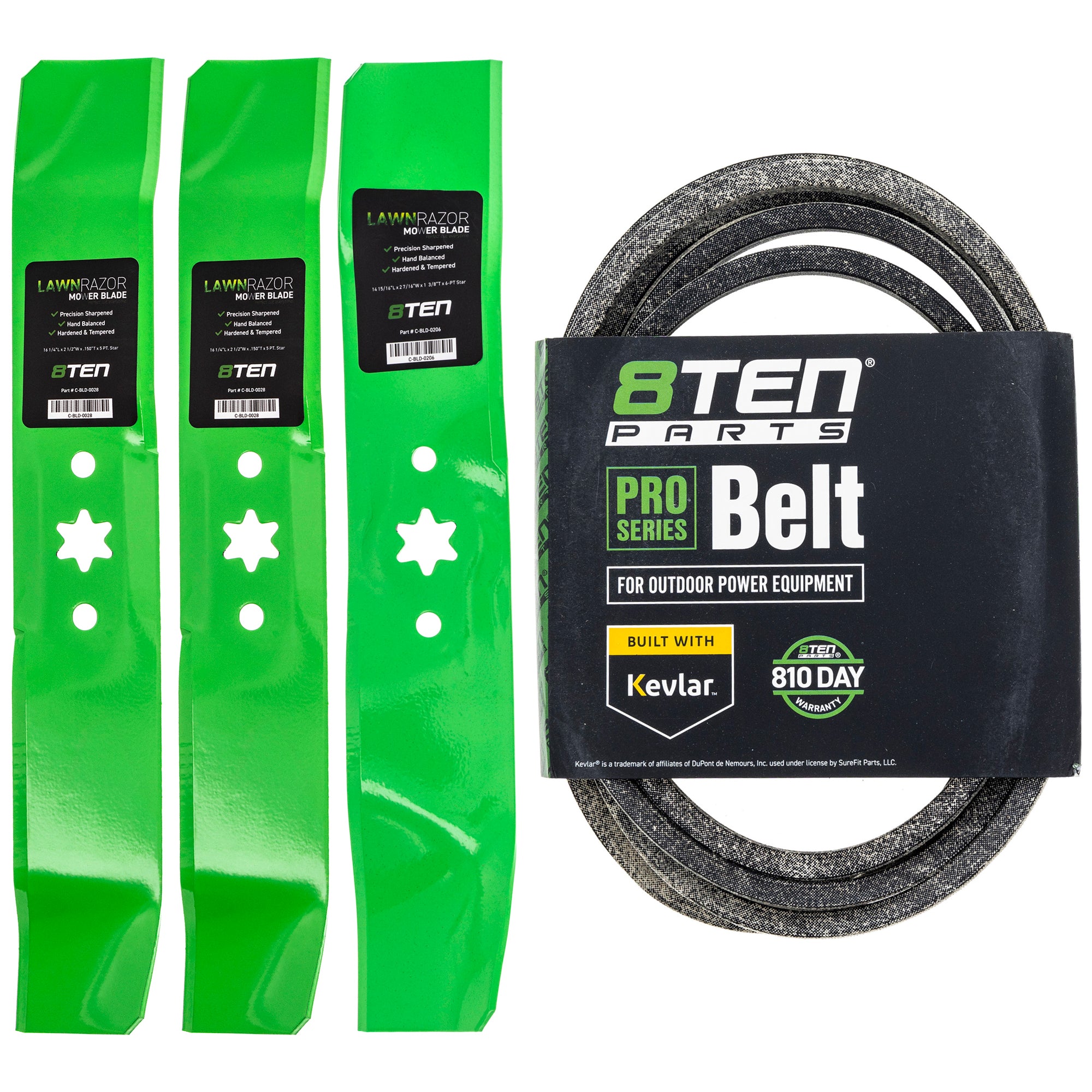 Mower Blades & Deck Belt Kit for zOTHER Toro Exmark Stens Oregon MTD Cub Cadet Troy-Bilt 8TEN MK1007817