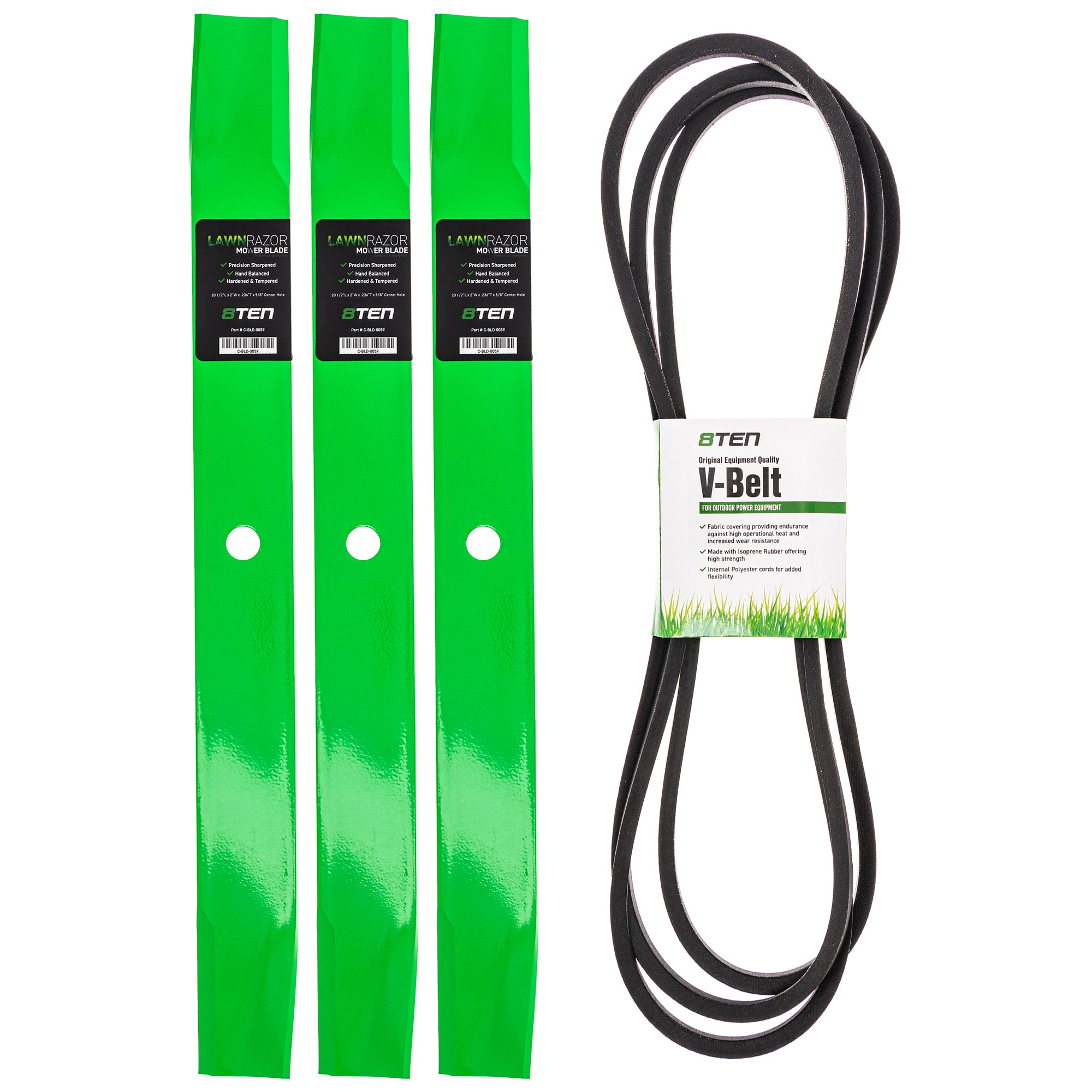 Mower Blades & Deck Belt Kit for zOTHER Stens Oregon BAD BOY Ariens Gravely Pro-Master 8TEN MK1007818