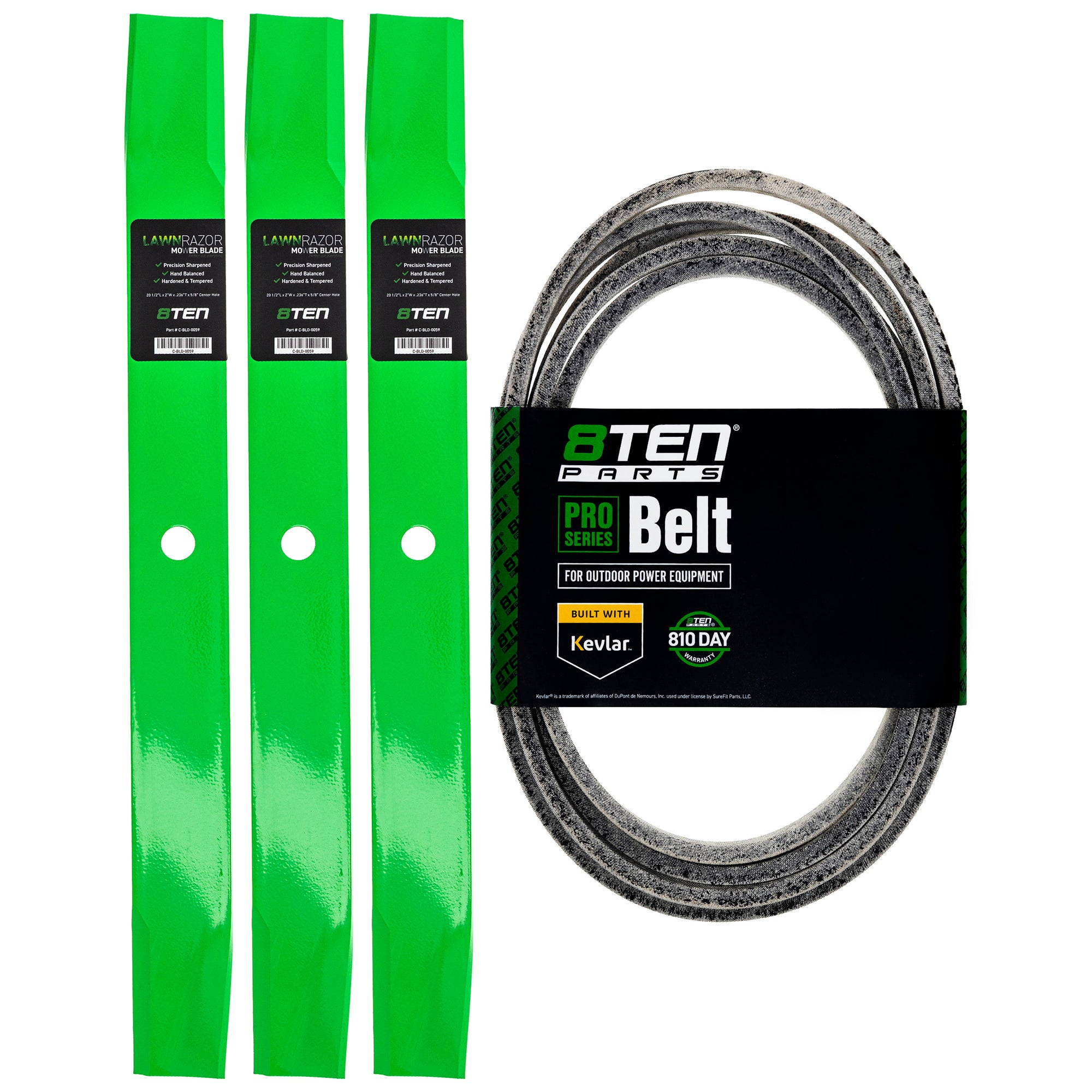 Mower Blades & Deck Belt Kit for zOTHER Stens Oregon BAD BOY Ariens Gravely Pro-Master 8TEN MK1007818
