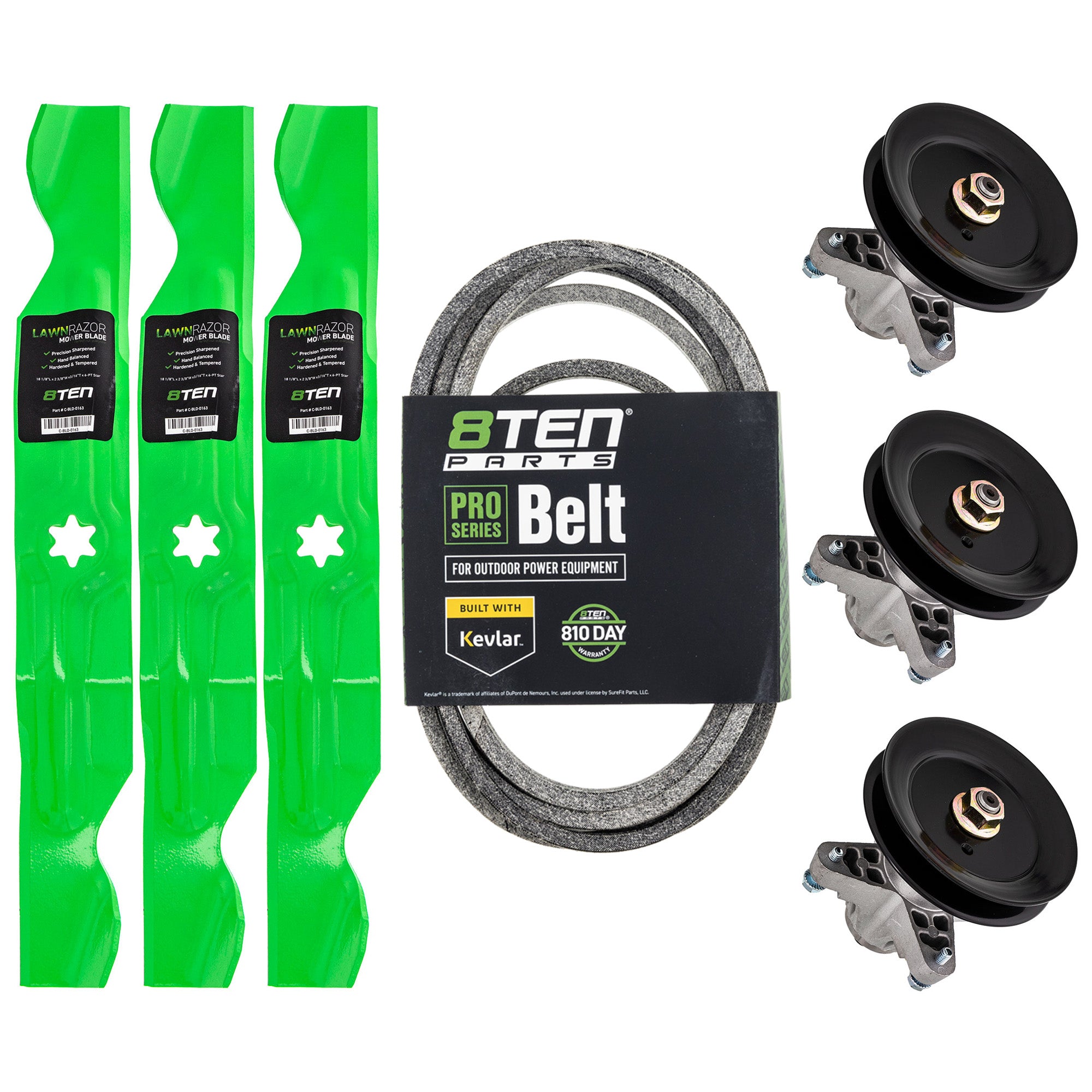 Blade Spindle Belt Deck Kit for zOTHER Stens Oregon MTD Cub Cadet Troy-Bilt Q62GP Q626P 8TEN MK1009574