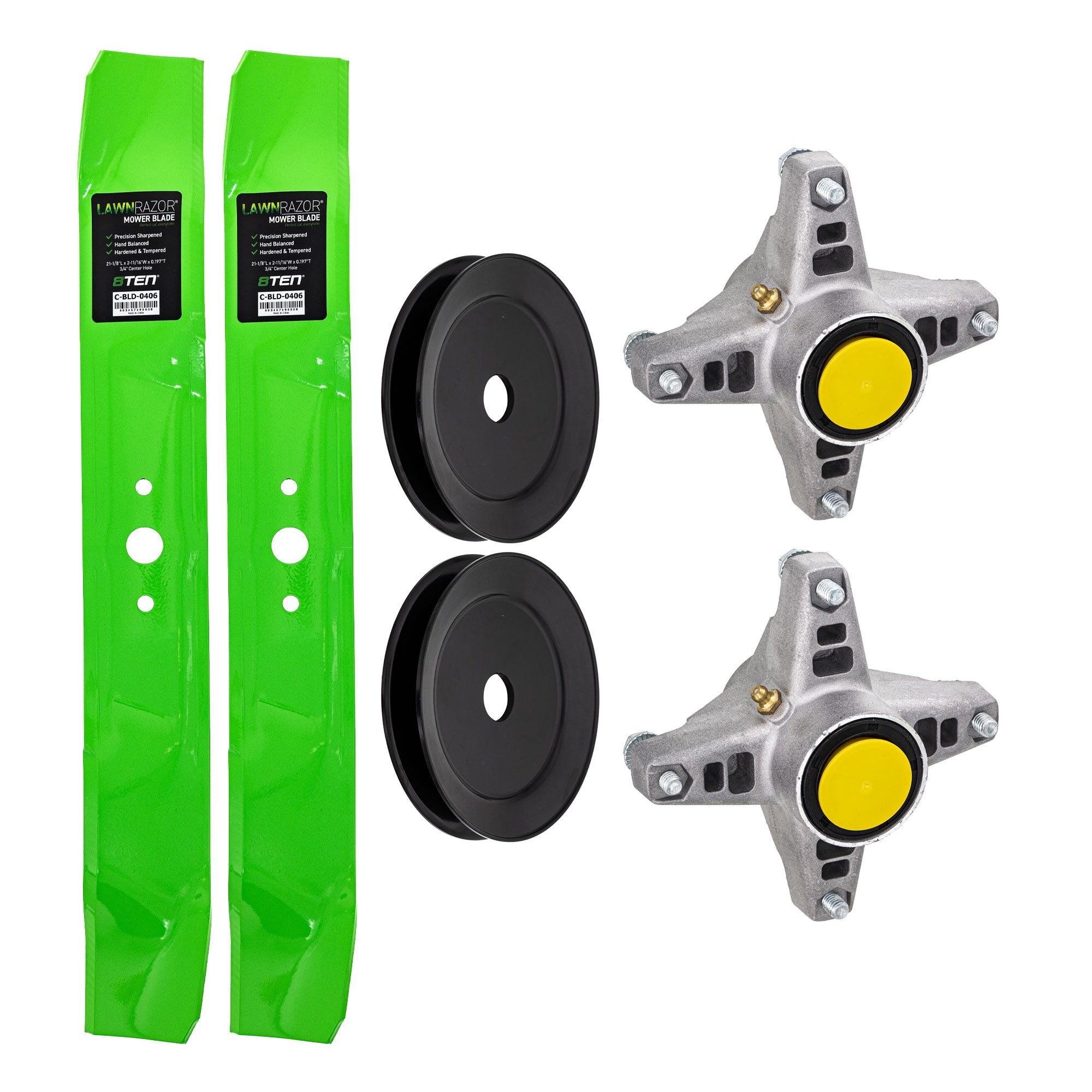 Blade Spindle Pulley Deck Kit For MTD Cub Cadet White 8TEN