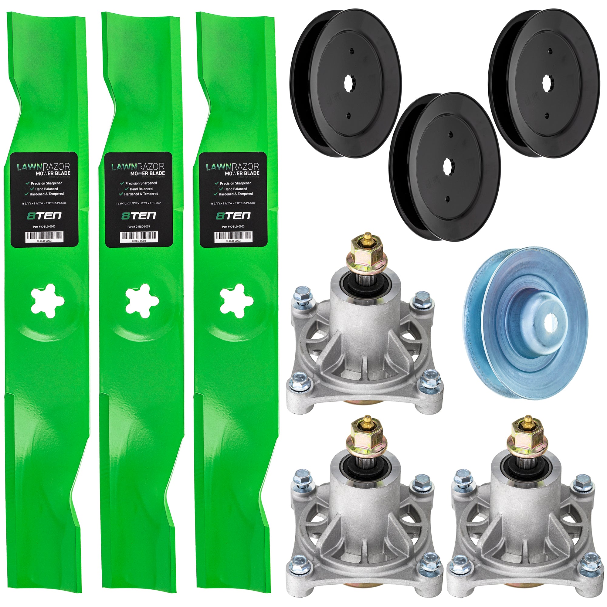 Blade Spindle Pulley Deck Kit for zOTHER Stens Oregon DIXIE CHOPPER Dixie Chopper Bad Boy 8TEN MK1009717