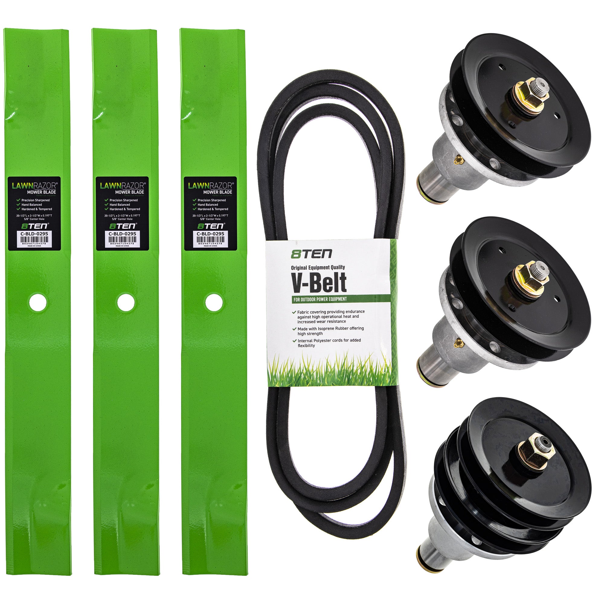 Blade Spindle Belt Deck Kit for Toro Exmark Stens Turf 8TEN MK1009729