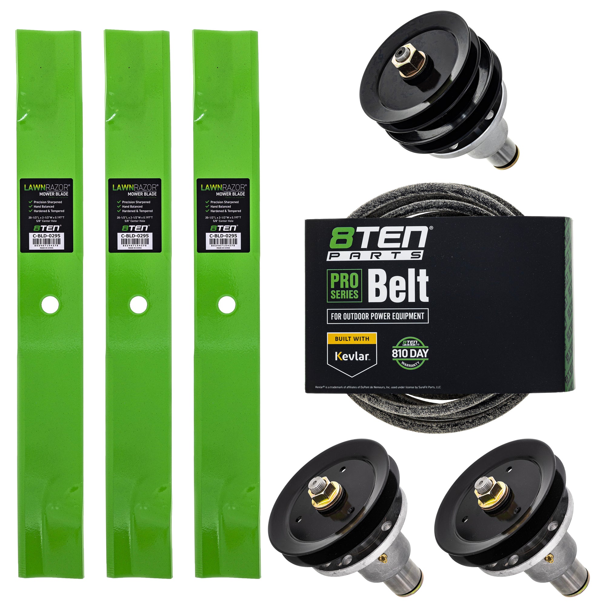 Blade Spindle Belt Deck Kit for Toro Exmark Stens Turf 8TEN MK1009729