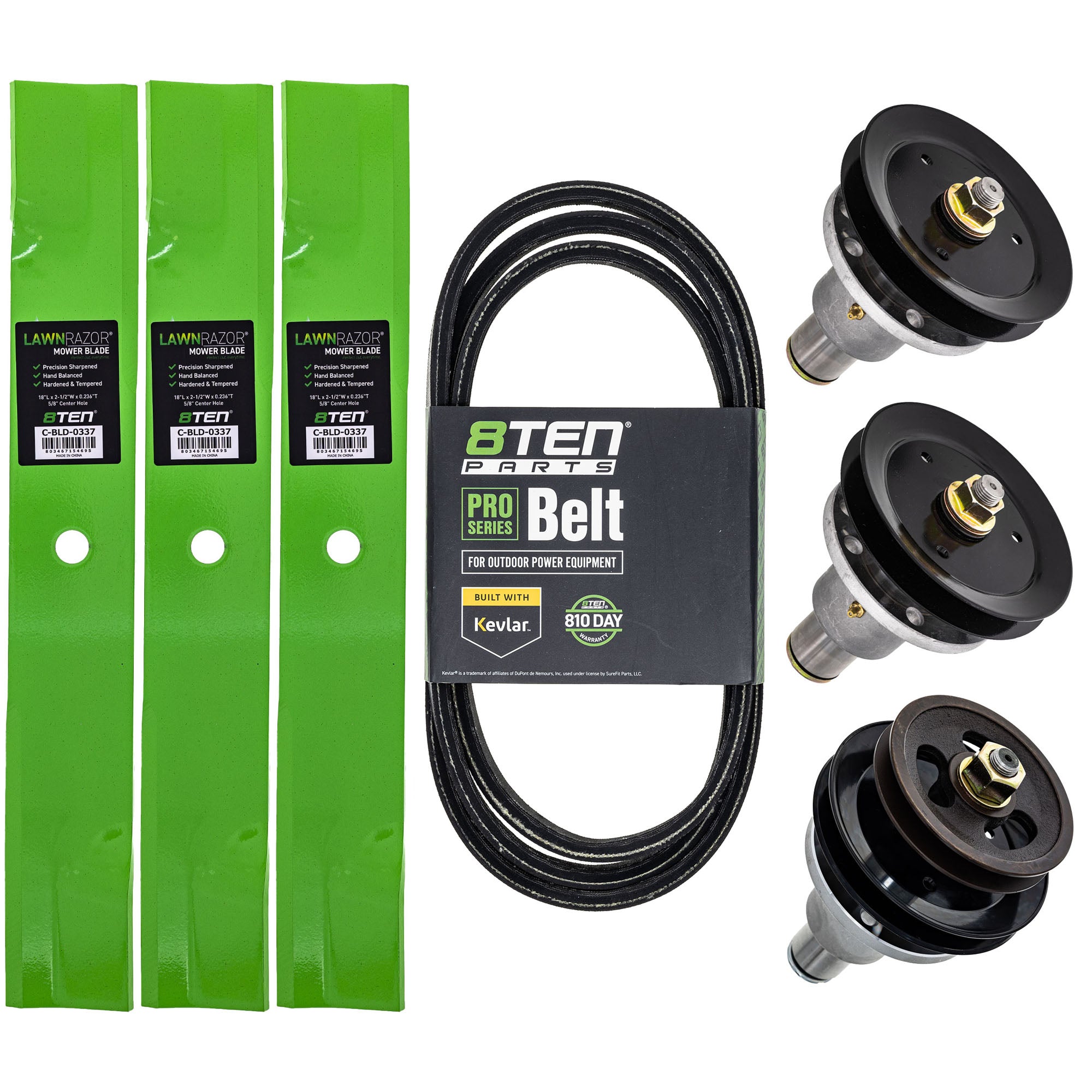 Blade Spindle Belt Deck Kit for zOTHER Toro Exmark Stens Oregon Ariens Gravely Turf 8TEN MK1009738