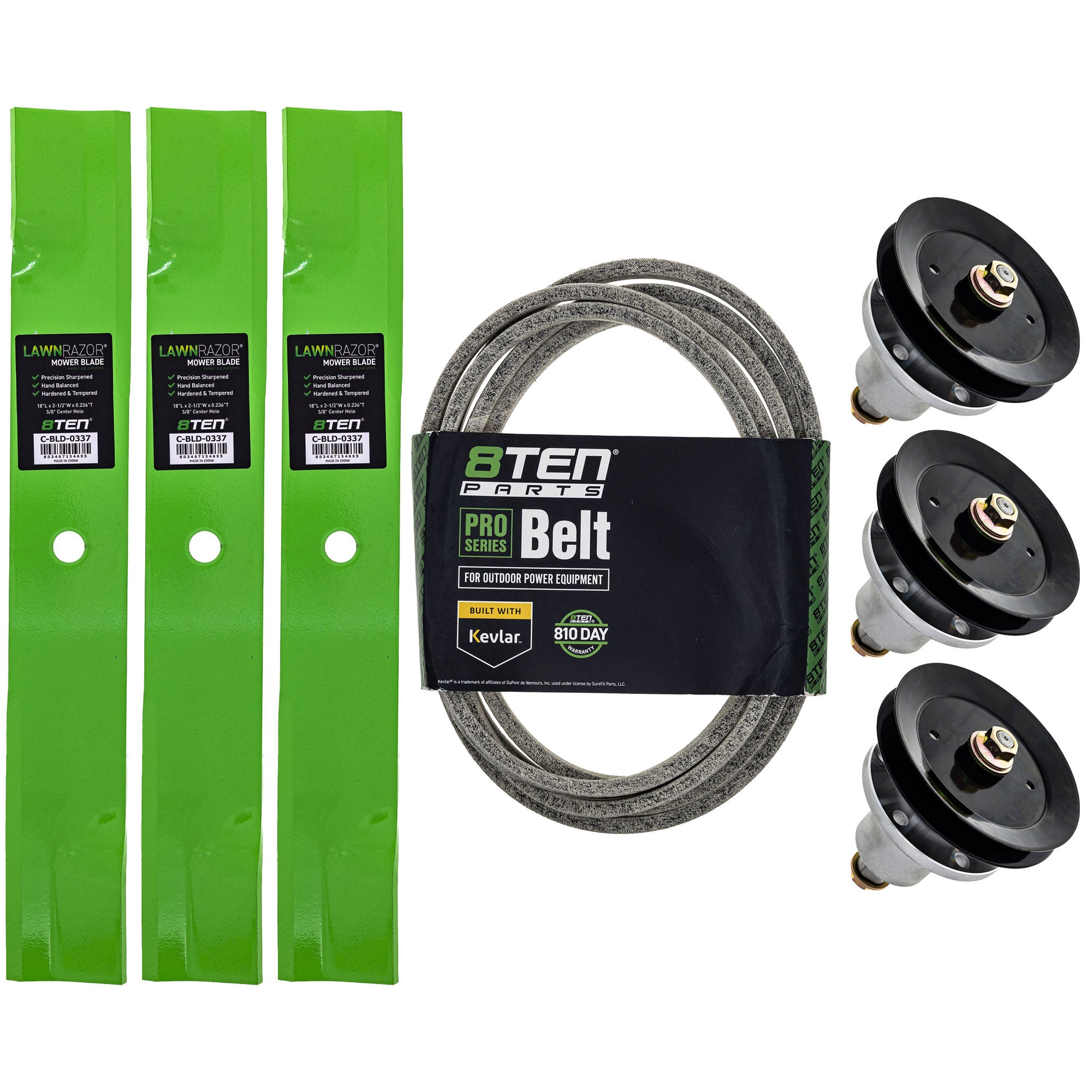 Blade Spindle Belt Deck Kit for zOTHER Toro Exmark Oregon Ariens Gravely Lazer 8TEN MK1009740