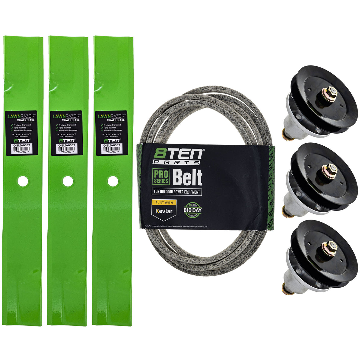 Blade Spindle Belt Deck Kit for zOTHER Toro Exmark Oregon Ariens Gravely Lazer 8TEN MK1009740