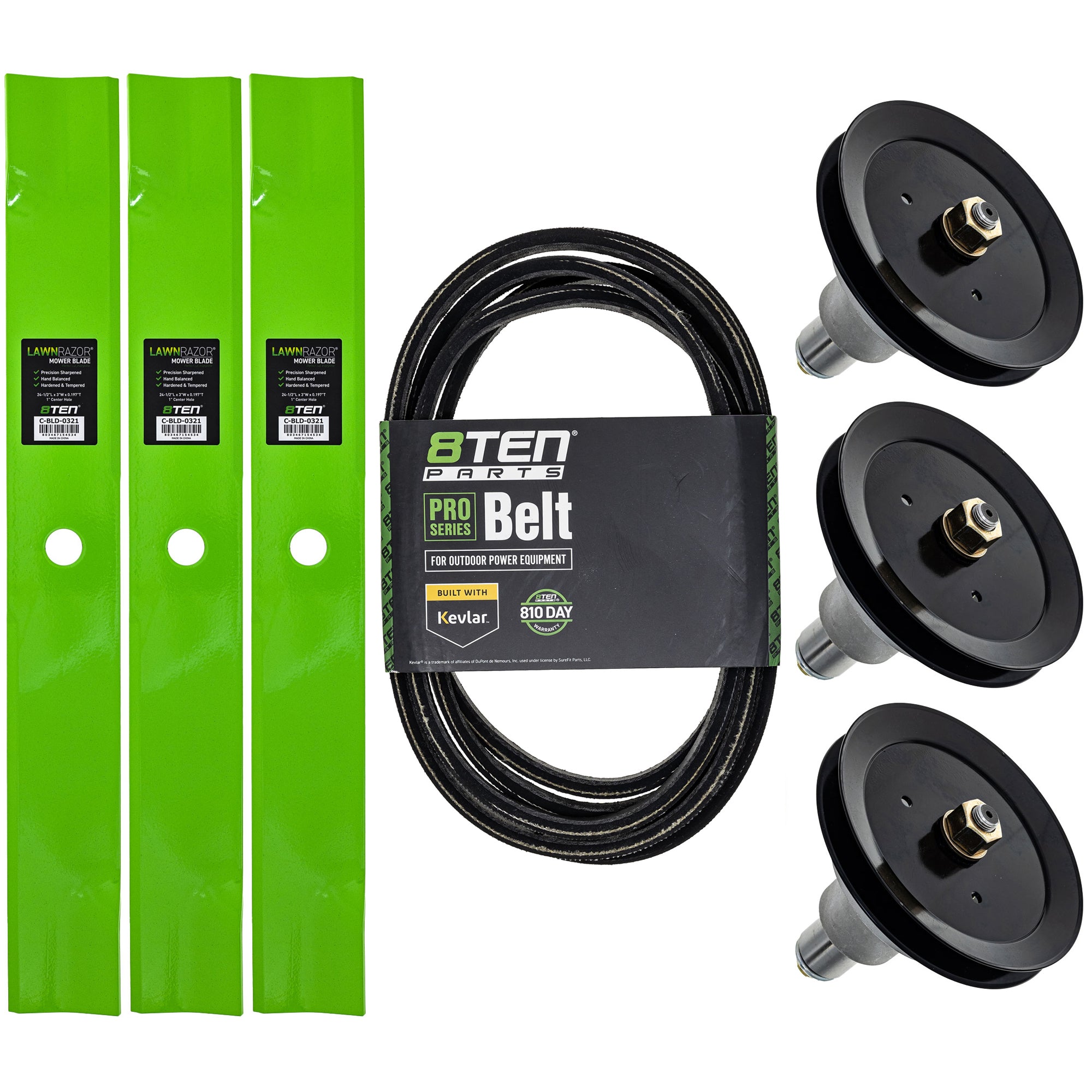 Blade Spindle Belt Deck Kit for zOTHER Toro Exmark Stens STEINER Oregon Jacobsen Hustler 8TEN MK1009751