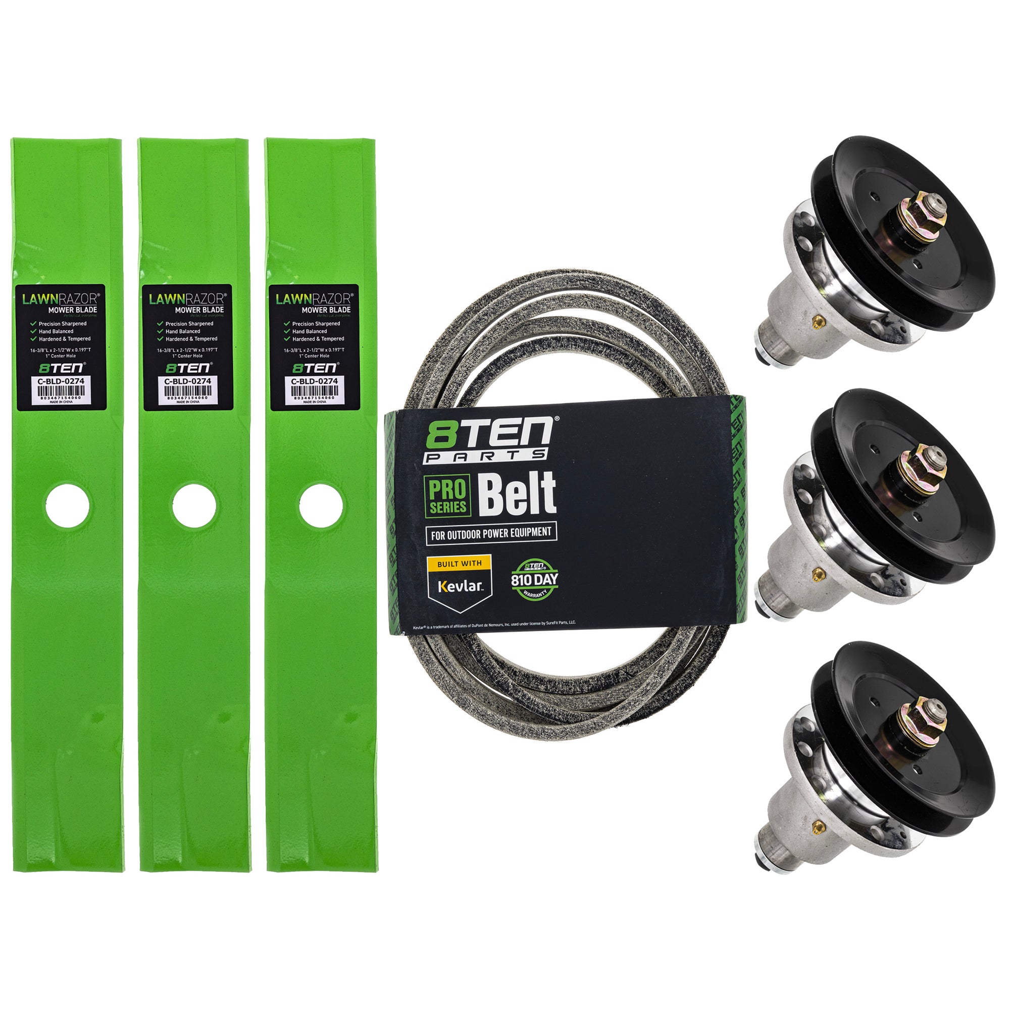 Blade Spindle Belt Deck Kit for zOTHER Toro Exmark Stens Turf Lazer 8TEN MK1009761