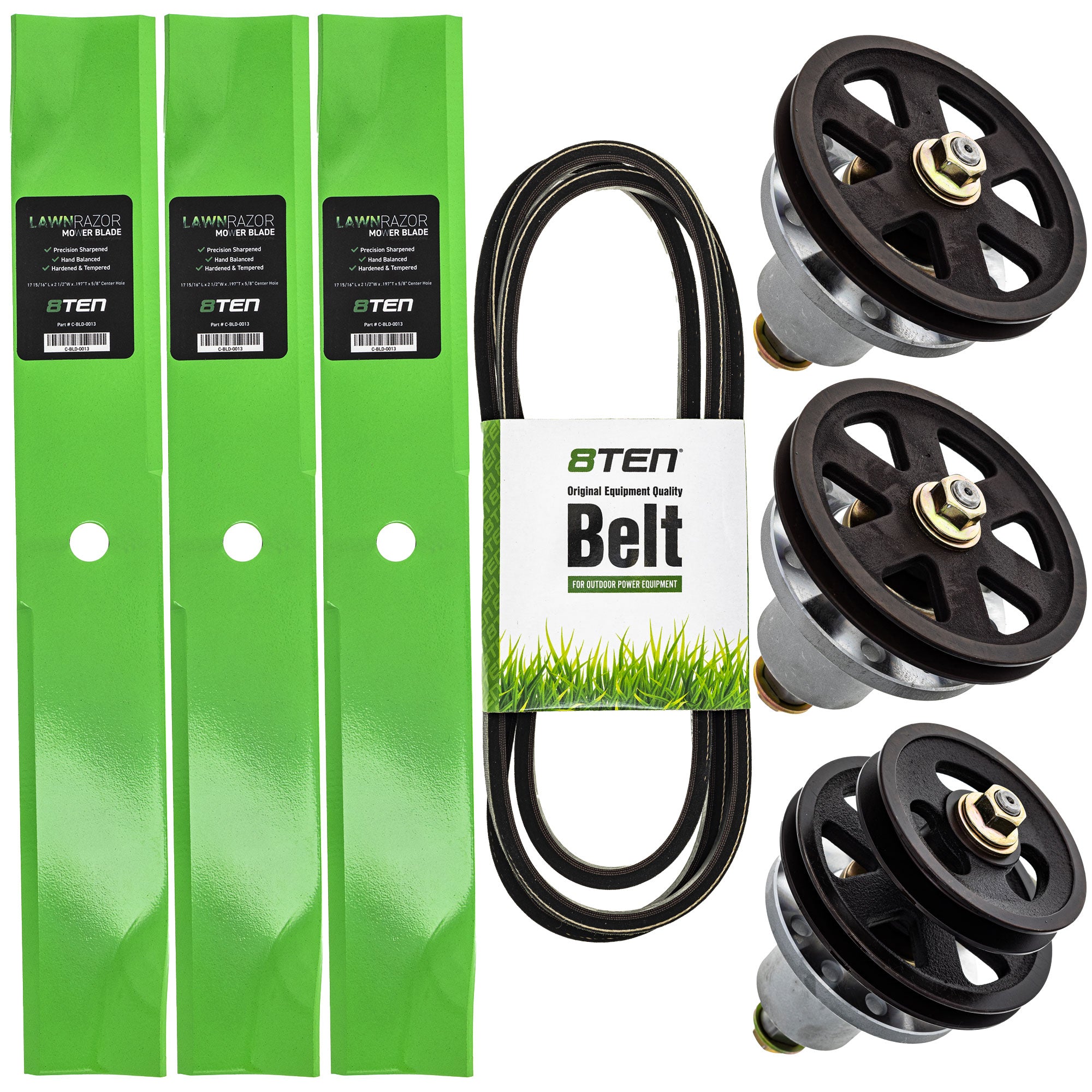 Blade Spindle Belt Deck Kit for zOTHER Toro Exmark Stens Oregon Turf 8TEN MK1009770