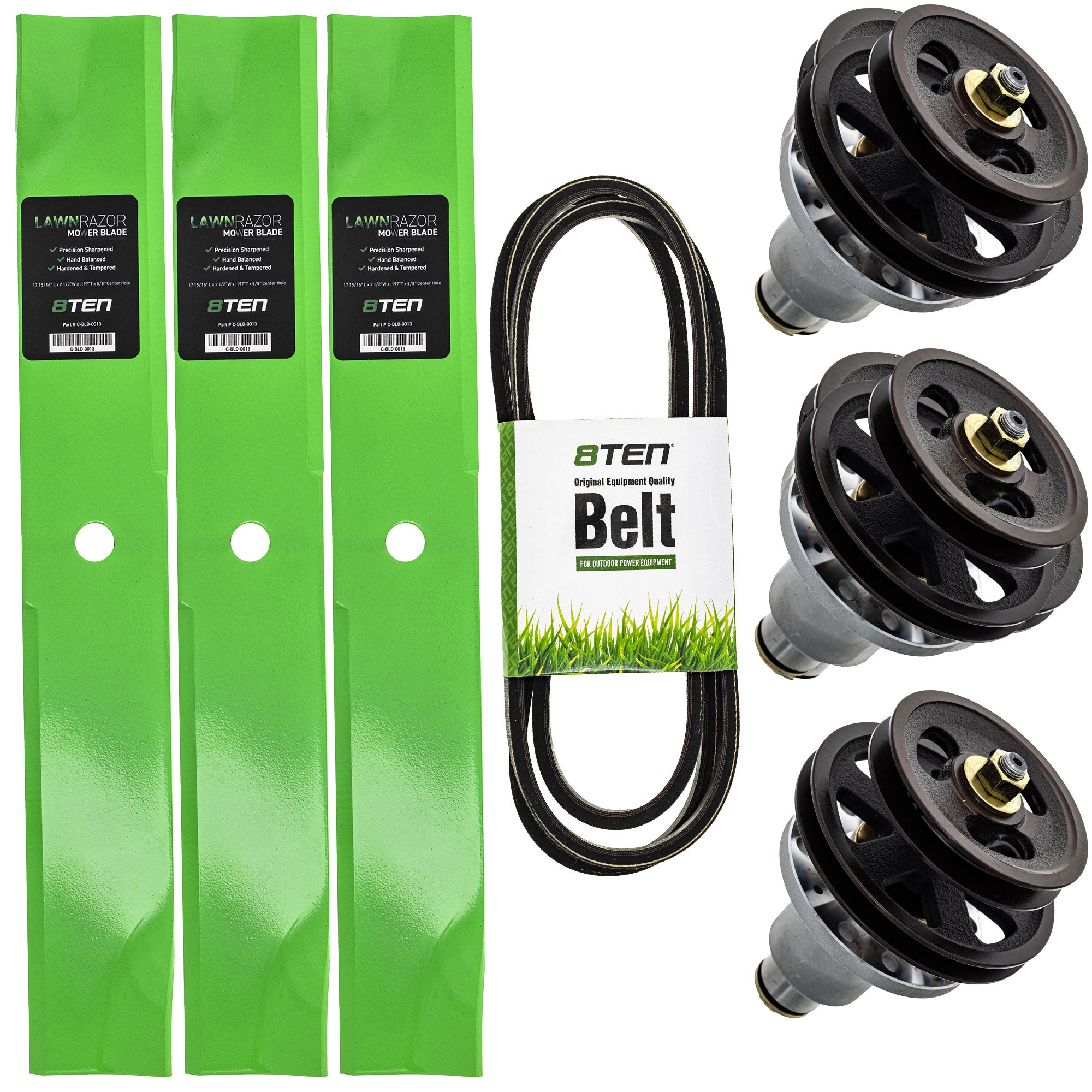 Blade Spindle Belt Deck Kit for zOTHER Toro Exmark Stens Turf 8TEN MK1009771