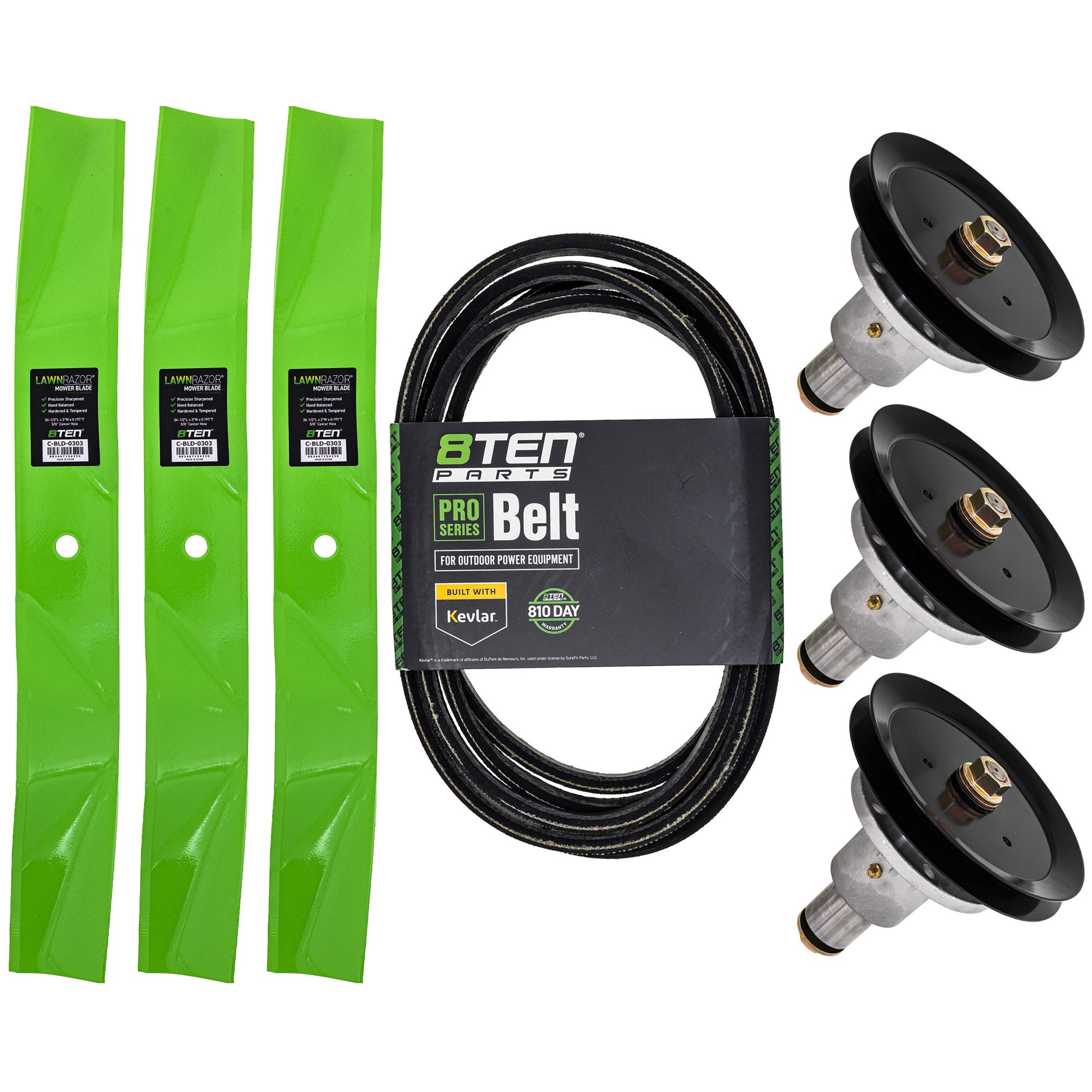 Blade Spindle Belt Deck Kit for zOTHER Walbro Toro Exmark Oregon Lazer 8TEN MK1009783