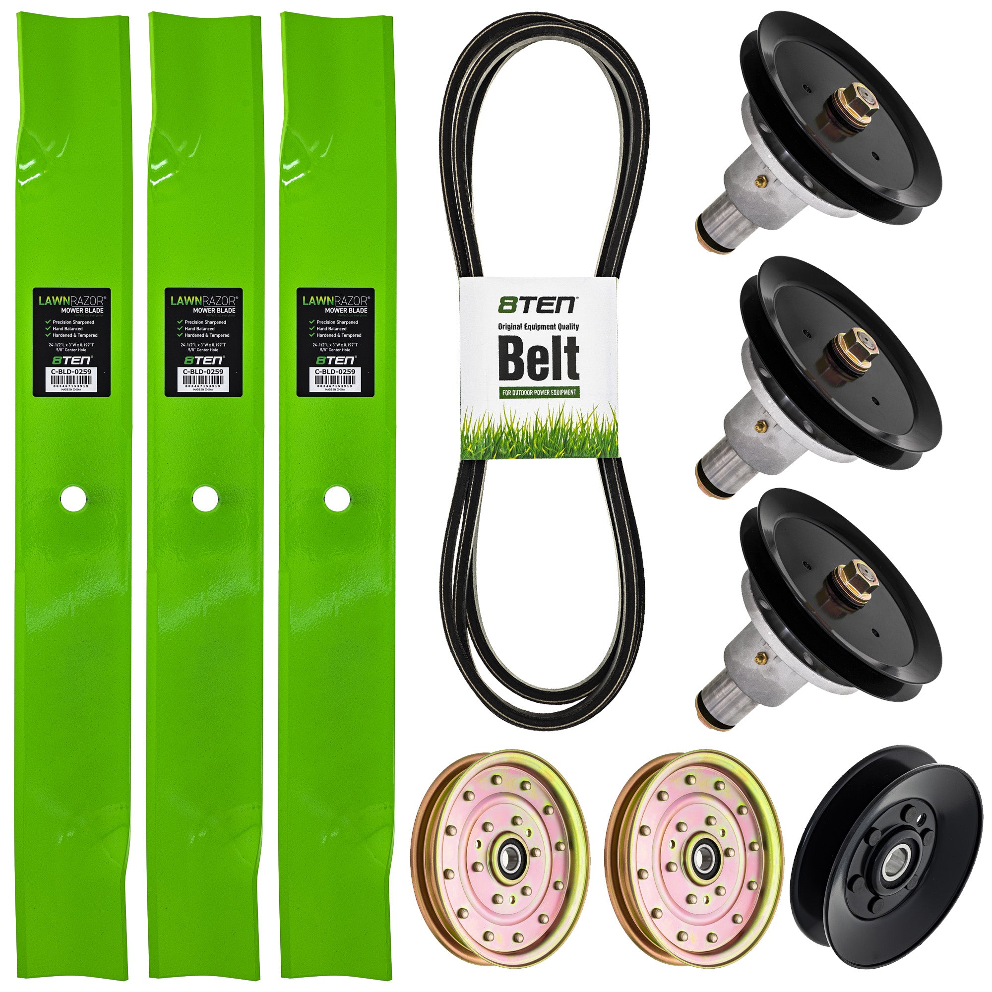 Blade Spindle Belt Idler Deck Kit for zOTHER Toro Exmark Stens Oregon Lazer 8TEN MK1009804