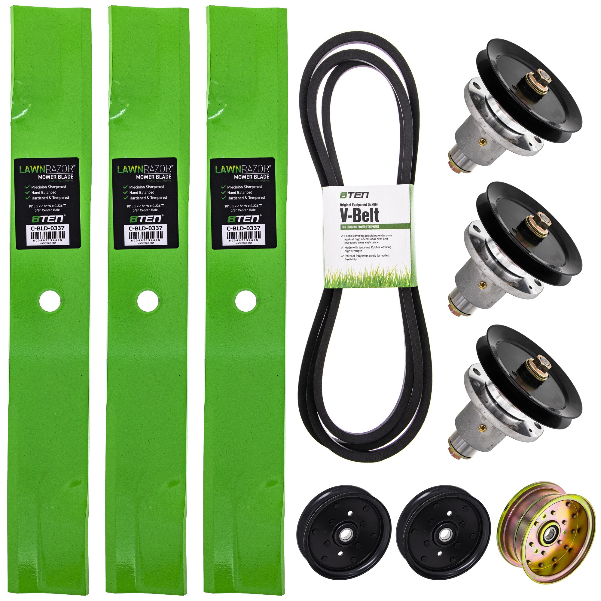 Blade Spindle Belt Idler Deck Kit for zOTHER Toro Exmark Stens Oregon Lazer 8TEN MK1009824