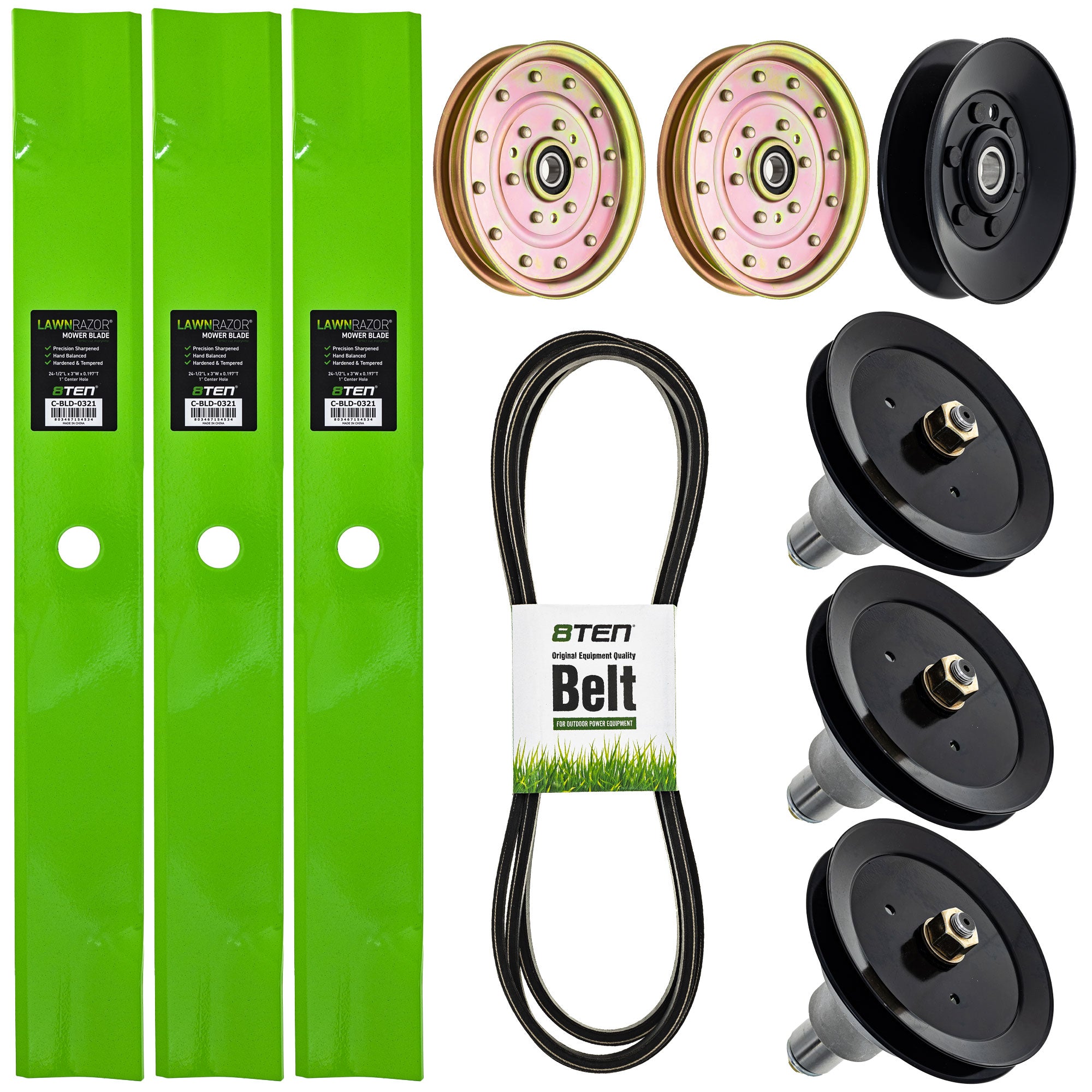Blade Spindle Belt Idler Deck Kit for Stens Oregon John Deere Lazer 8TEN MK1009834