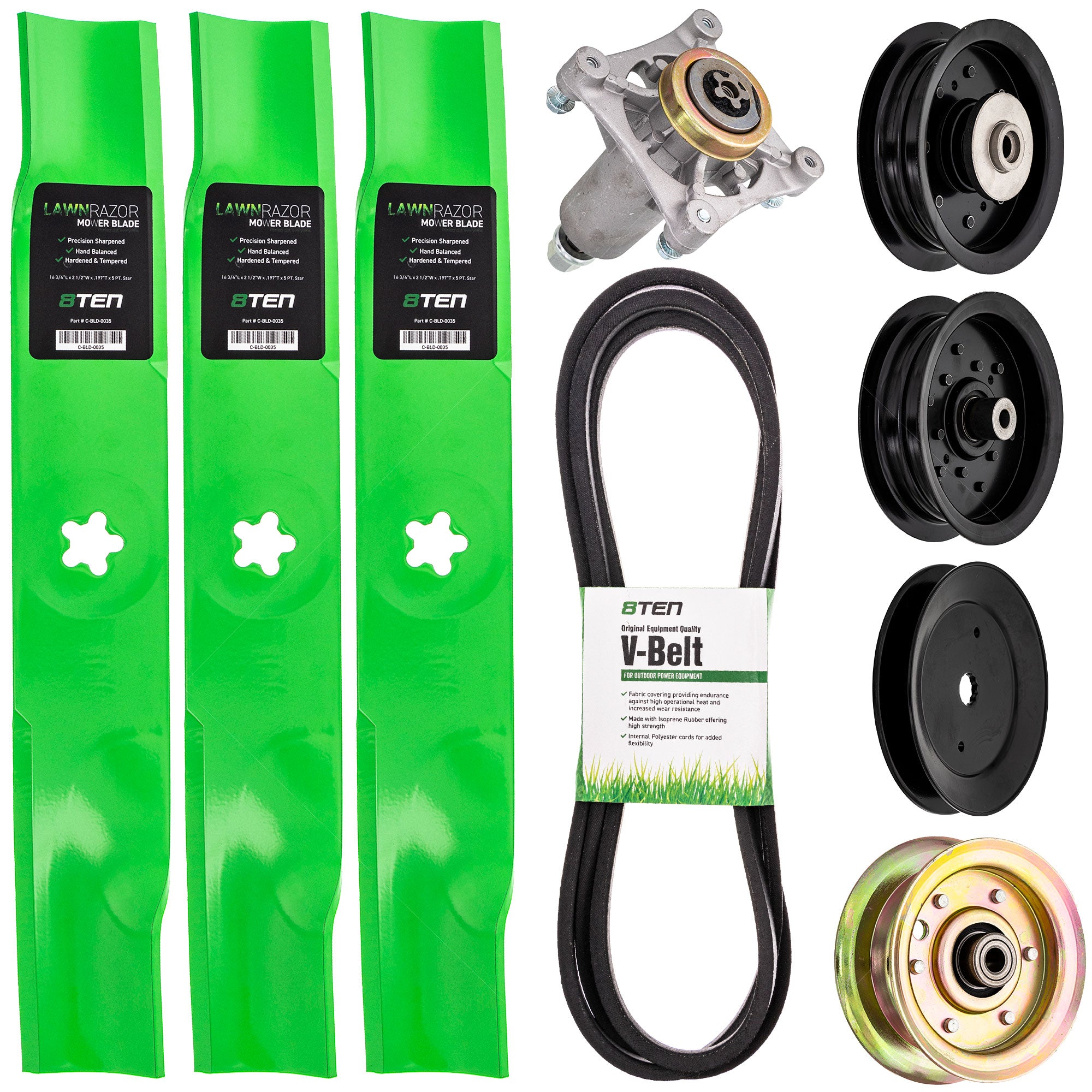 Blade Spindle Belt Pulley Idler Deck Kit for zOTHER Walbro Stens Oregon Murray Husqvarna 8TEN MK1009841