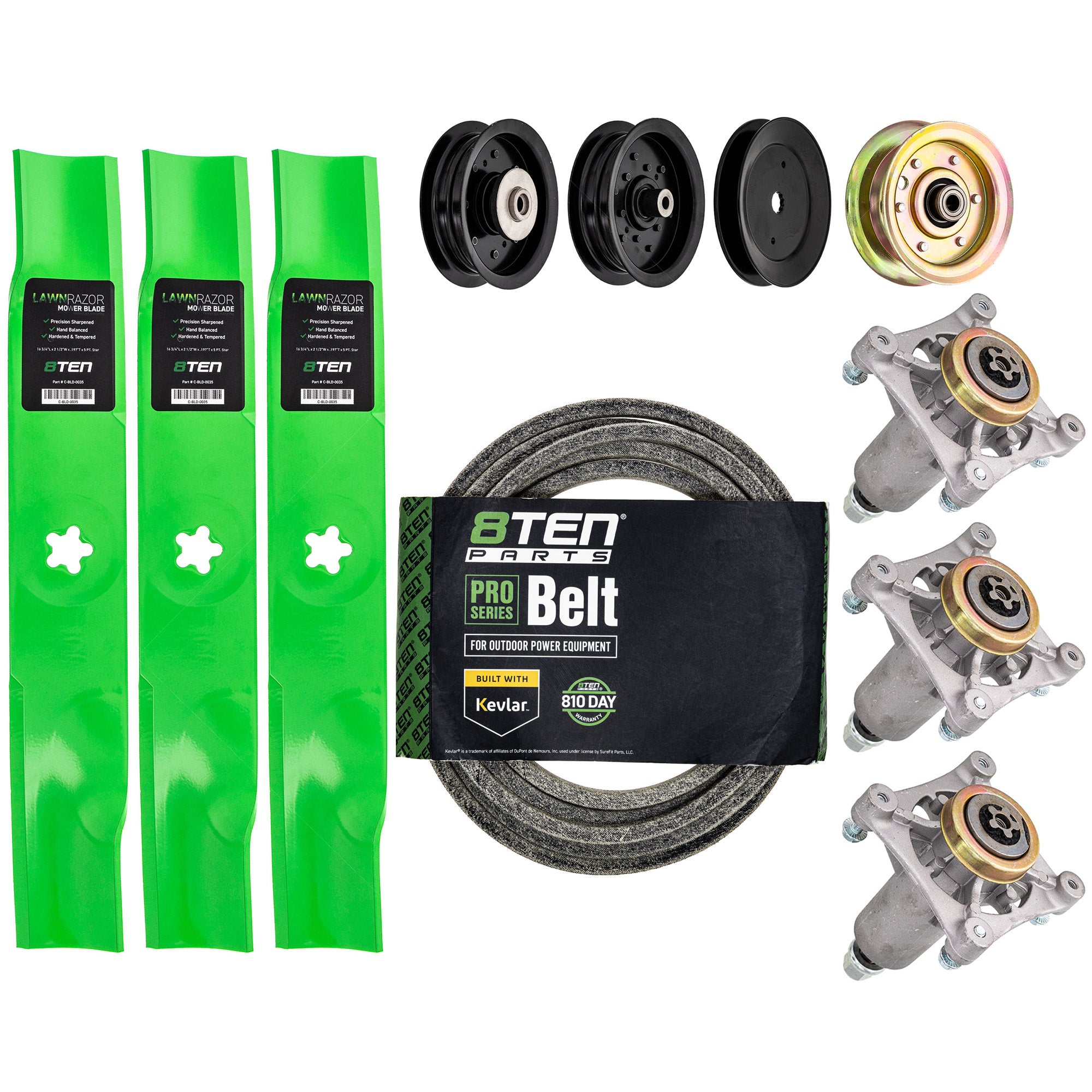 Blade Spindle Belt Pulley Idler Deck Kit for zOTHER Walbro Stens Oregon Murray Husqvarna 8TEN MK1009841