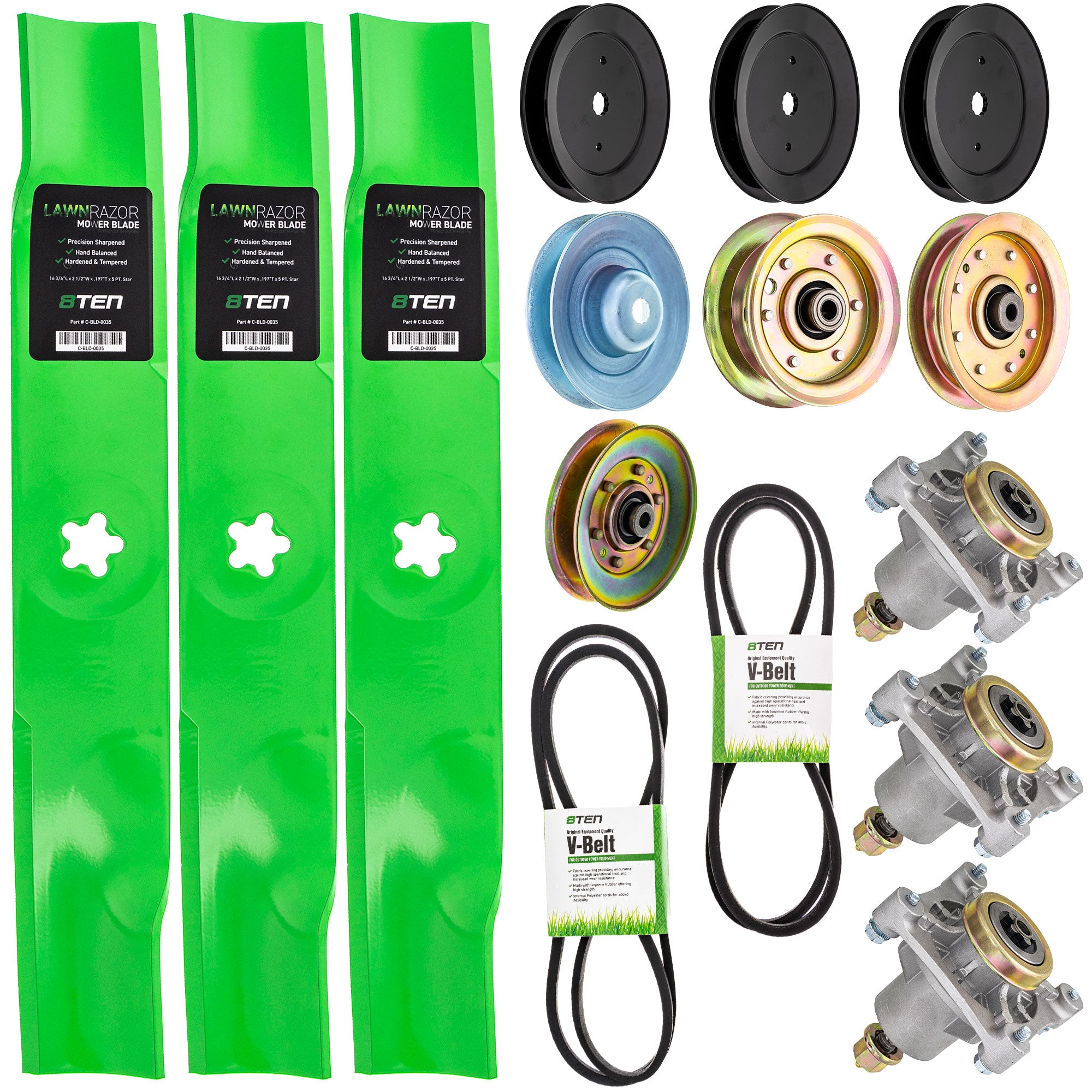 Blade Spindle Belt Pulley Idler Deck Kit for zOTHER Toro Exmark Snapper Simplicity Oregon 8TEN MK1009842