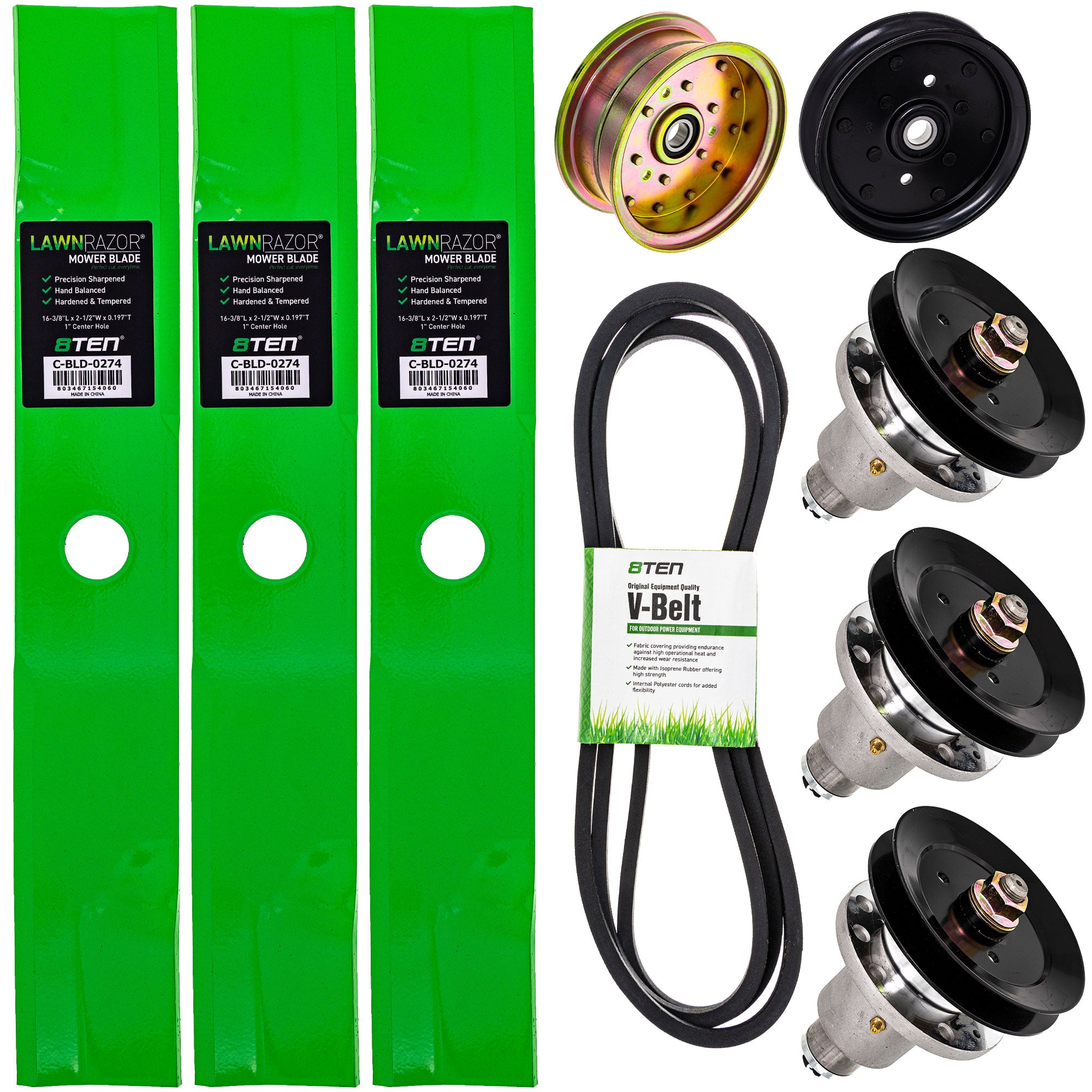 Blade Spindle Belt Idler Deck Kit for zOTHER Toro Exmark Stens Oregon Turf Lazer 8TEN MK1009843