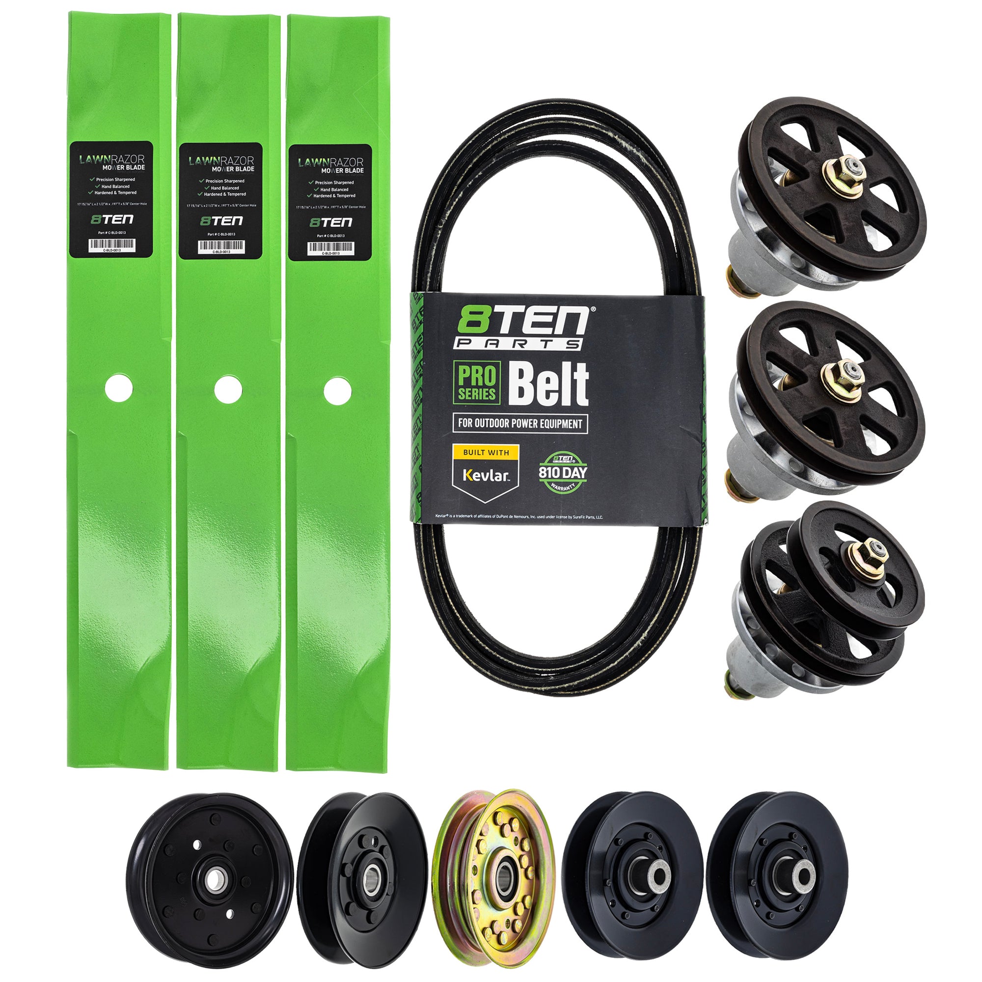 Blade Spindle Belt Idler Deck Kit for Toro Exmark Stens MTD Cub Cadet Troy-Bilt Turf 8TEN MK1009849