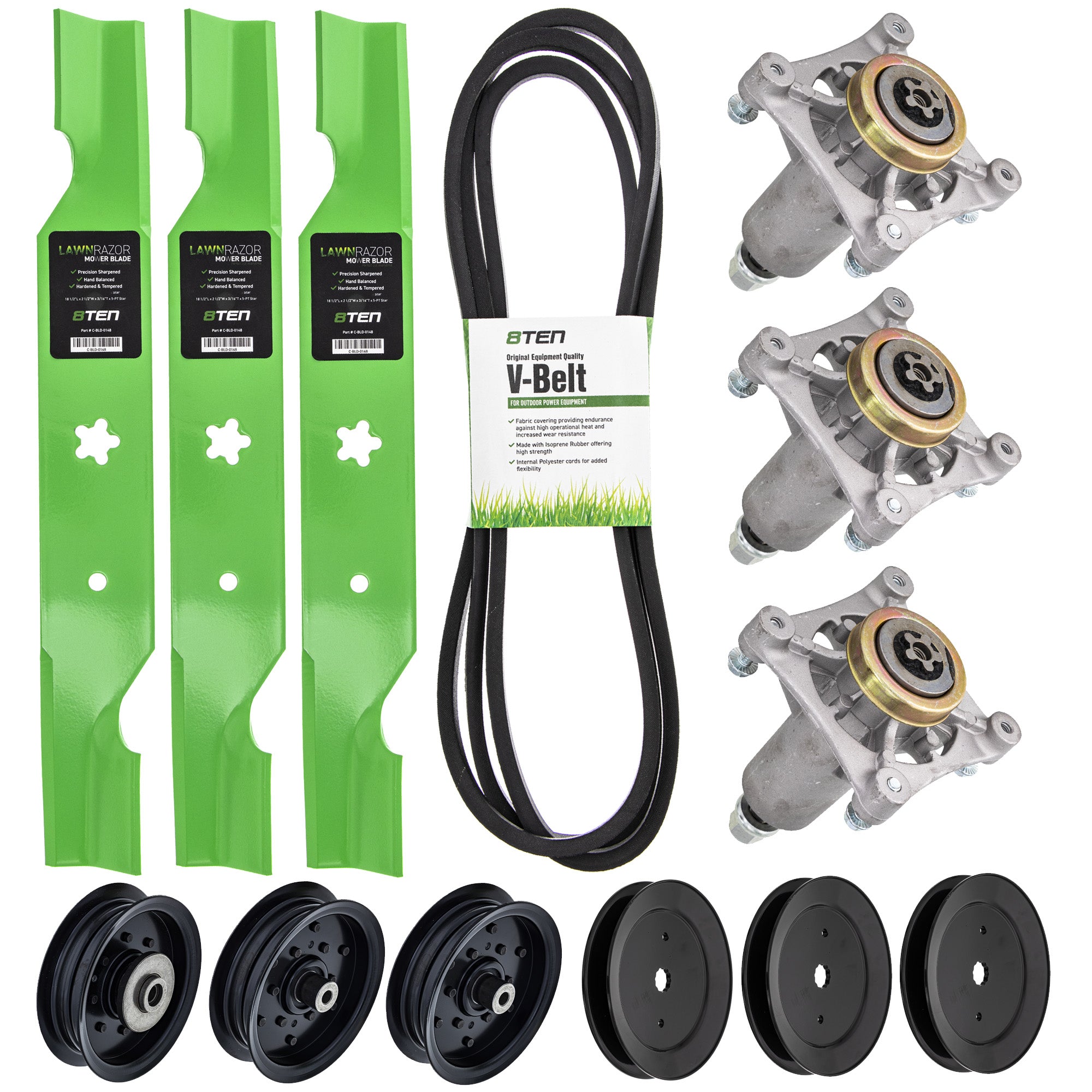 Blade Spindle Belt Pulley Idler Deck Kit for zOTHER Stens Oregon Ariens Gravely Precision 8TEN MK1009874