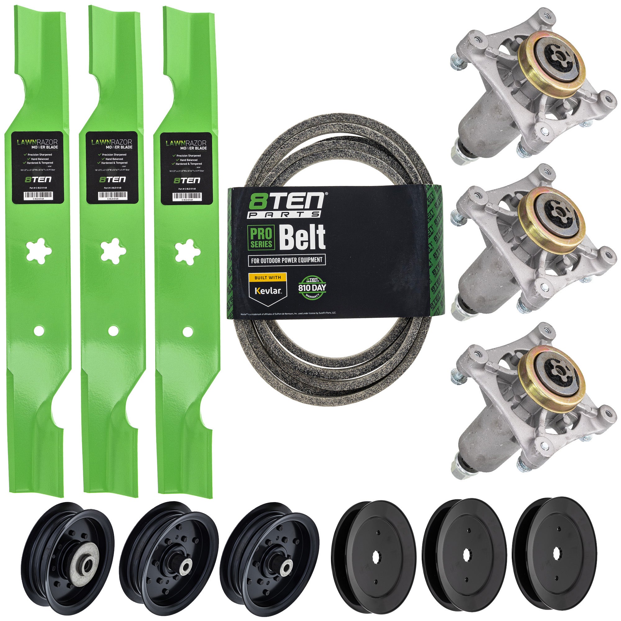 Blade Spindle Belt Pulley Idler Deck Kit for zOTHER Stens Oregon Ariens Gravely Precision 8TEN MK1009874
