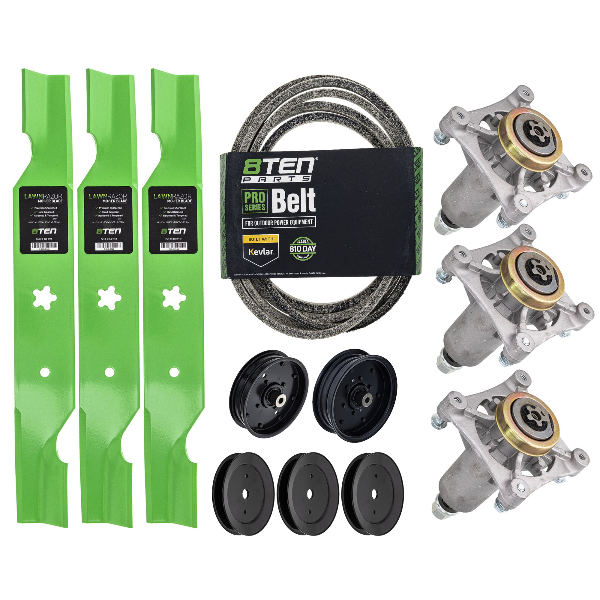 Blade Spindle Belt Pulley Idler Deck Kit for zOTHER Stens Oregon Husqvarna Poulan 8TEN MK1009877