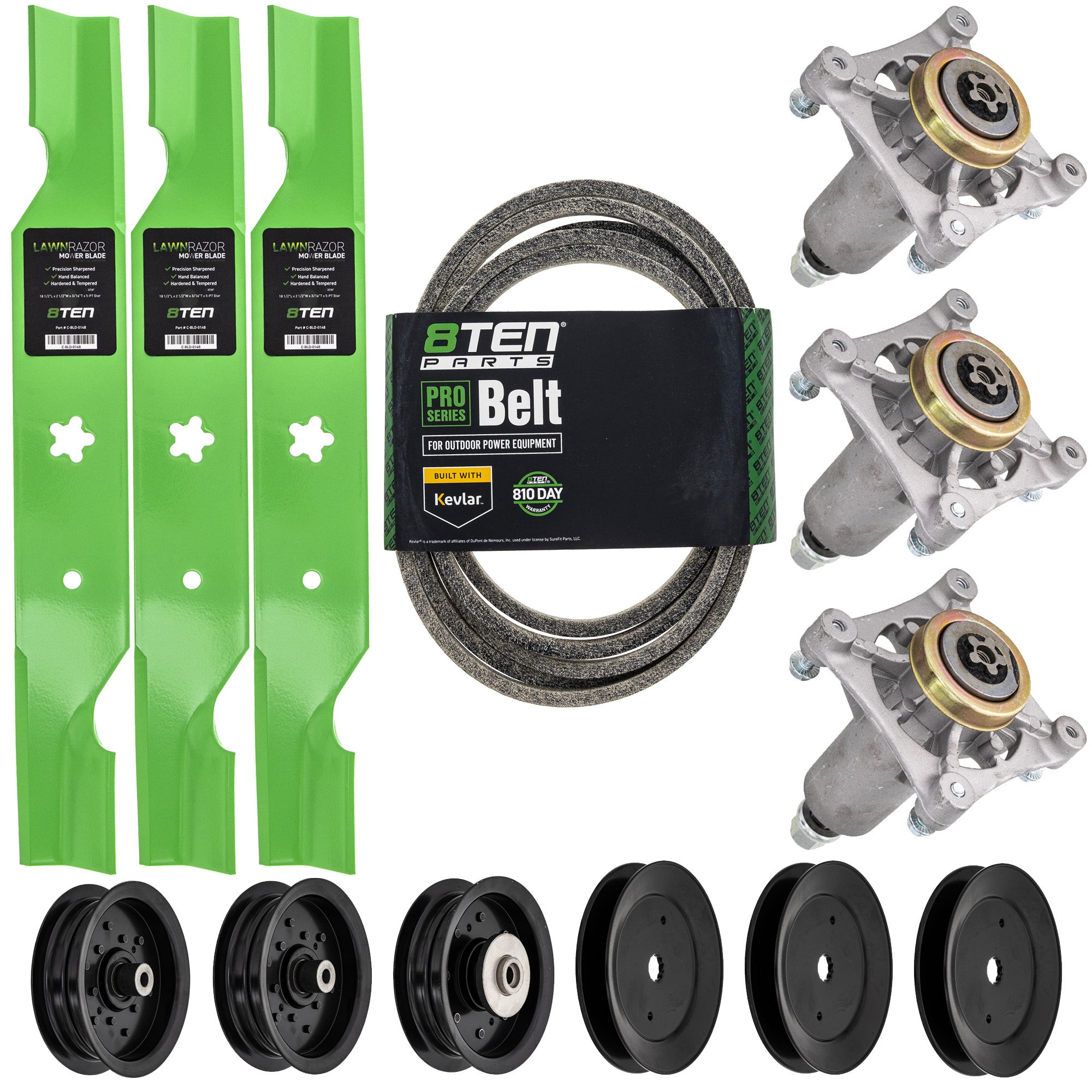 Blade Spindle Belt Pulley Idler Deck Kit for zOTHER Stens Oregon Murray Husqvarna Poulan 8TEN MK1009878